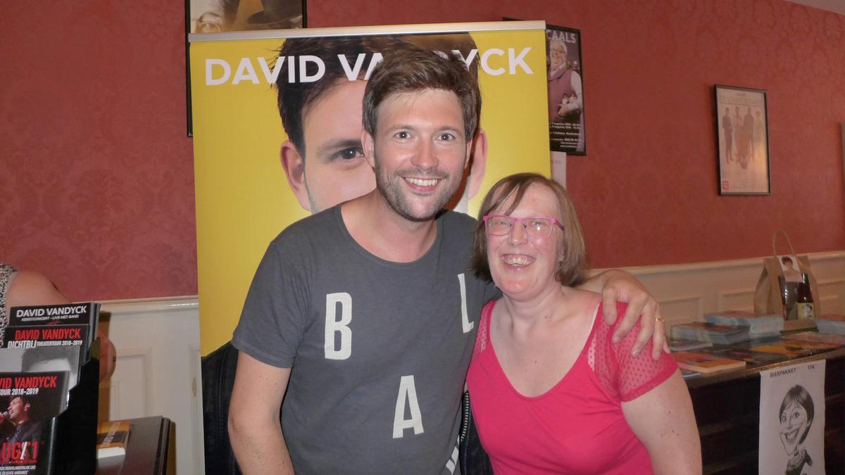 Christine, samen met haar idool David Vandyck.