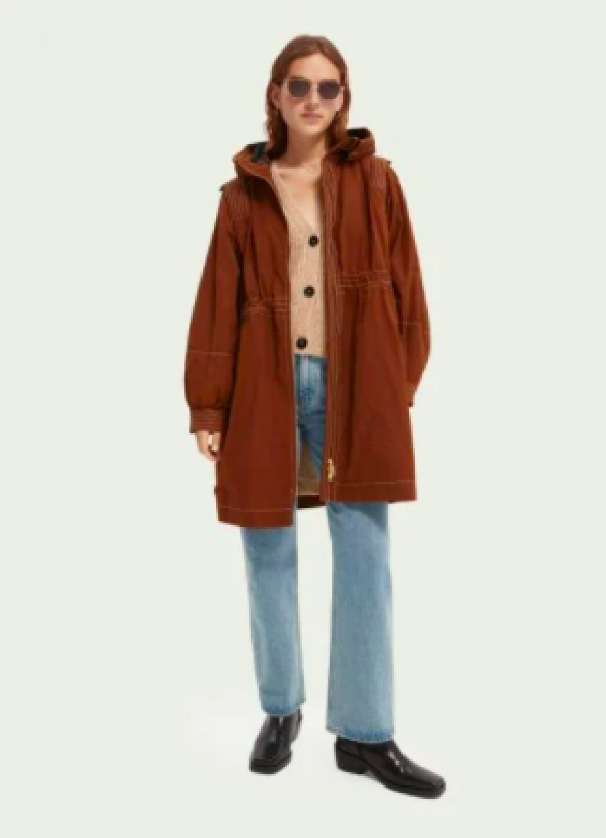 Parka légère avec ceinture