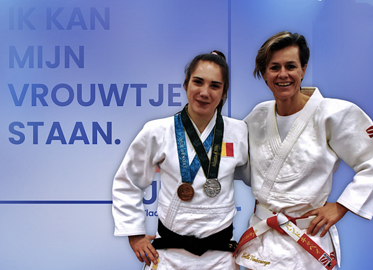 gella-vandecaveye-en-amber-ryheul-ambassadrices-bij-campagne-judo