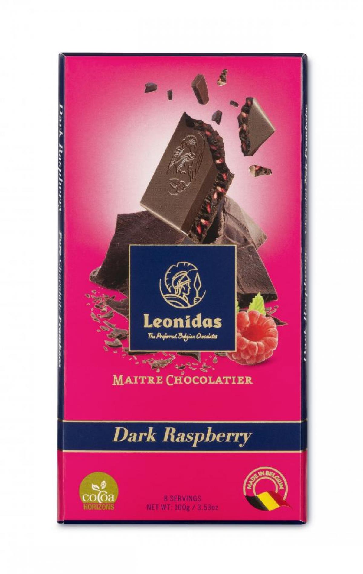 Pure chocolade met framboos van Leonidas