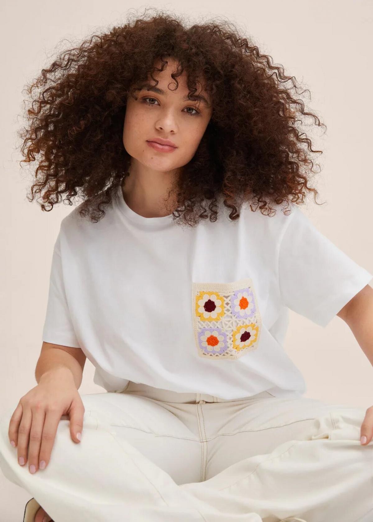 T-shirt coton détail brodé