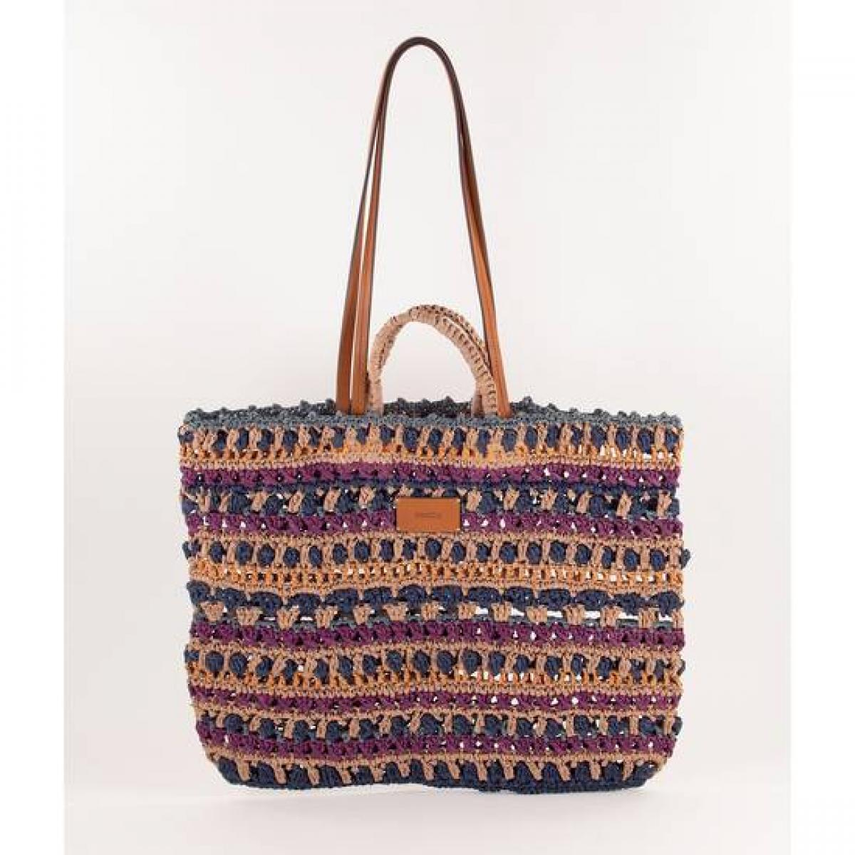 Le sac en raphia multicolore