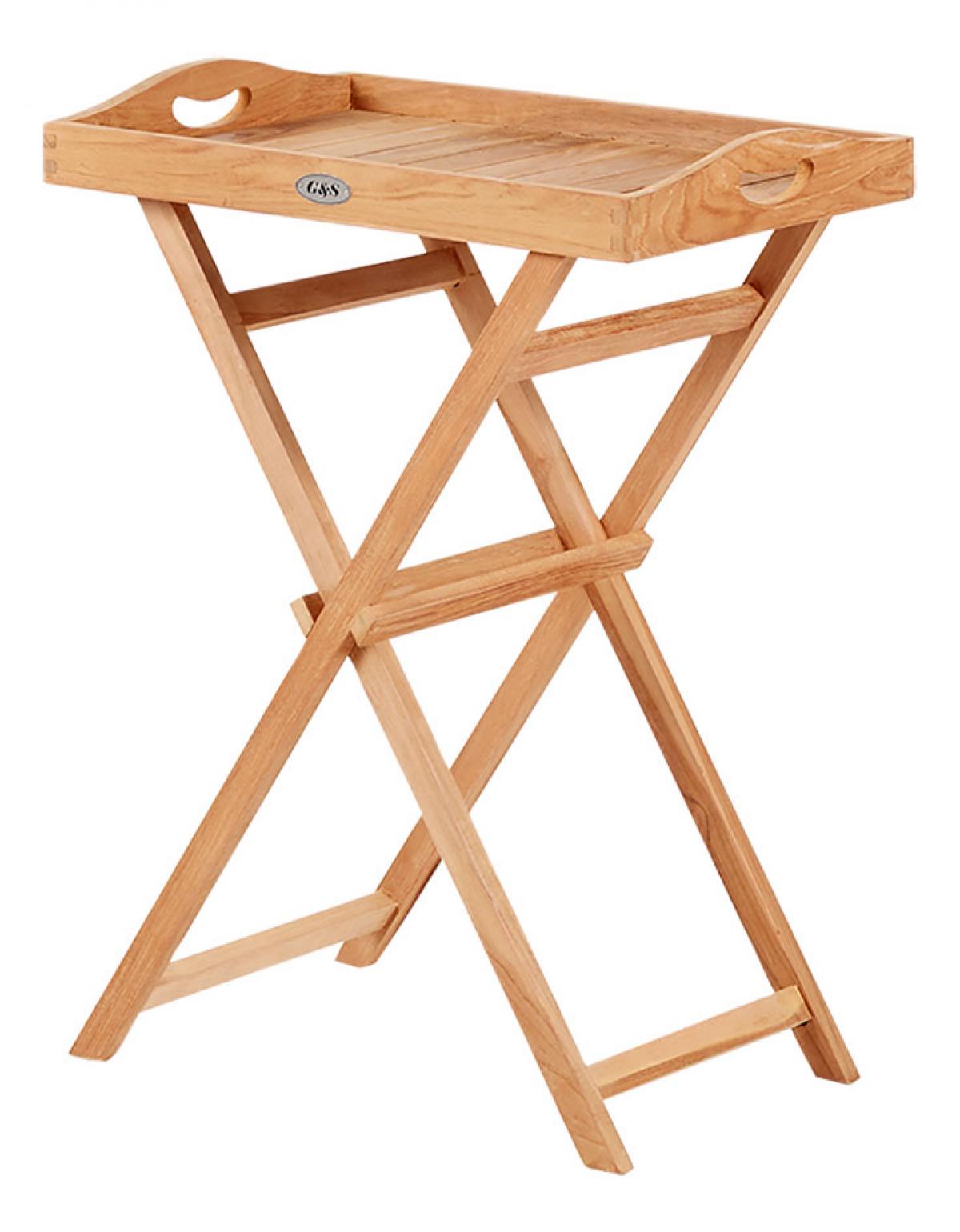 Houten dienblad op poten