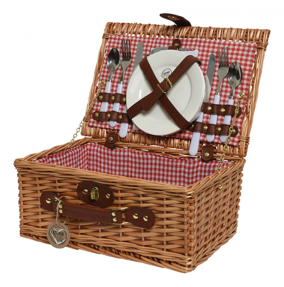 Rotan picknickmand voor twee