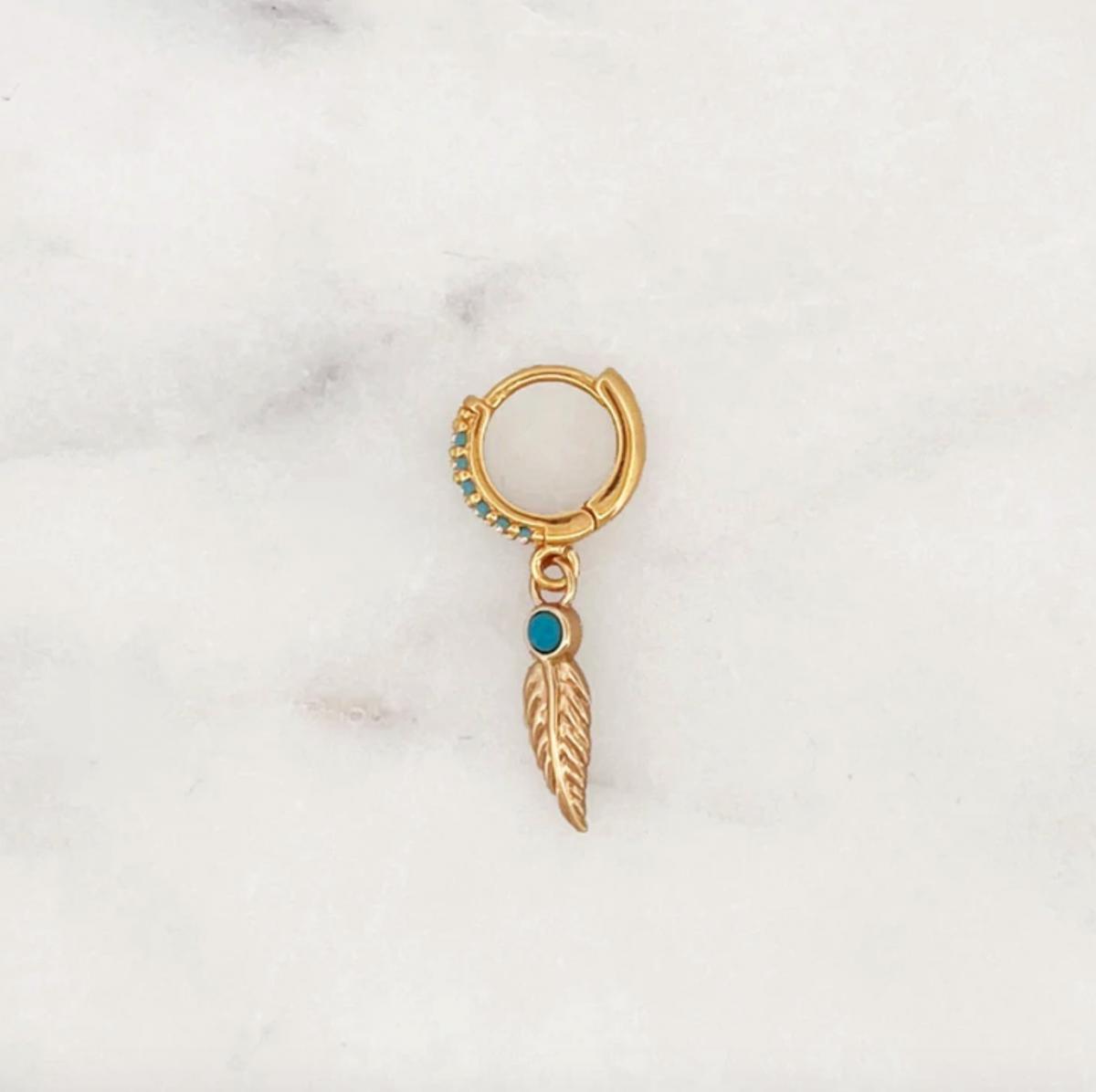 Boucle d'oreille à pierres turquoises