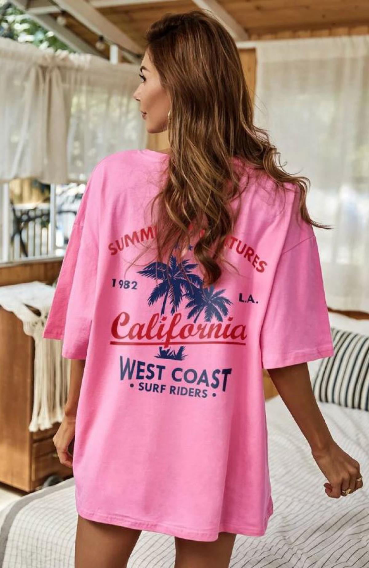 Roze T-shirt dress