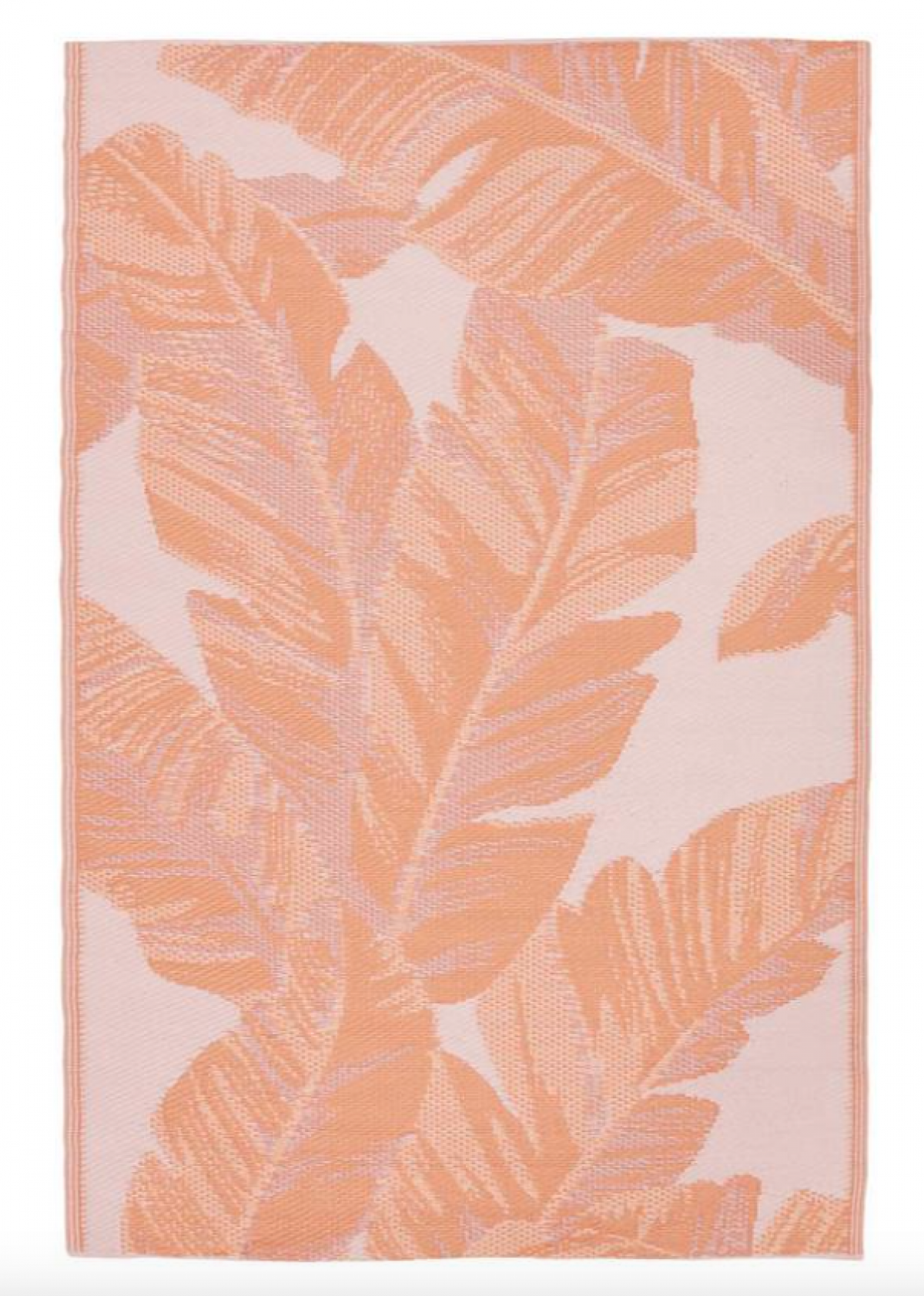 Roze-oranje buitentapijt met palmprint van Kwantum