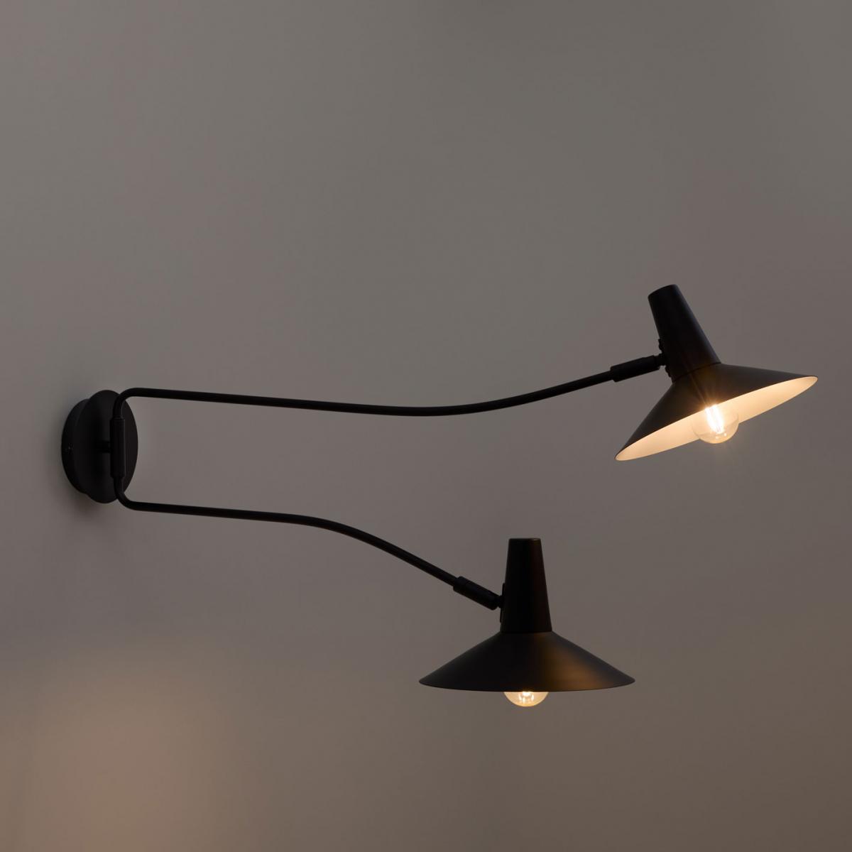 Zwarte dubbele wandlamp 'Lidia'