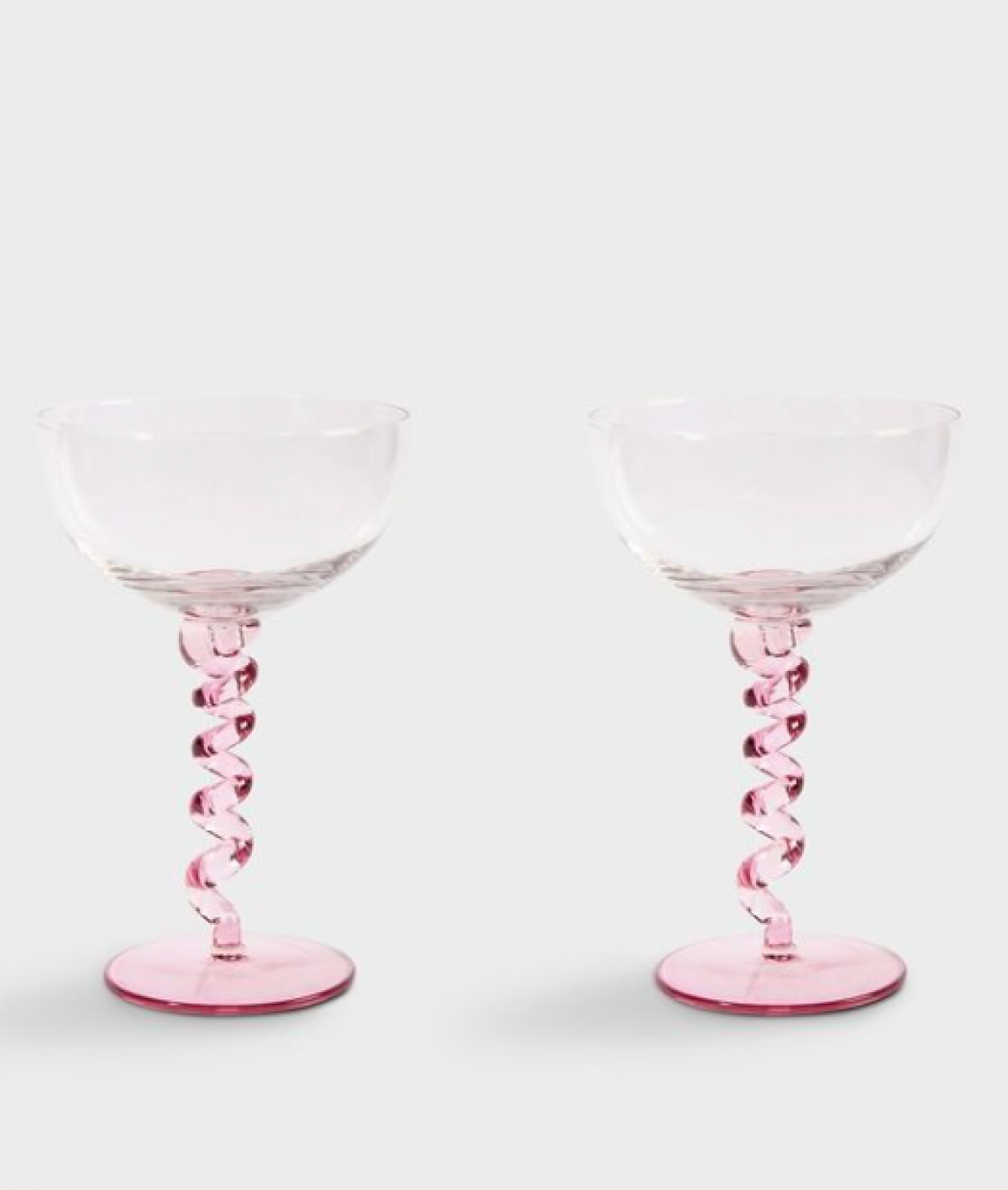 Set van twee roze champagnecoupes