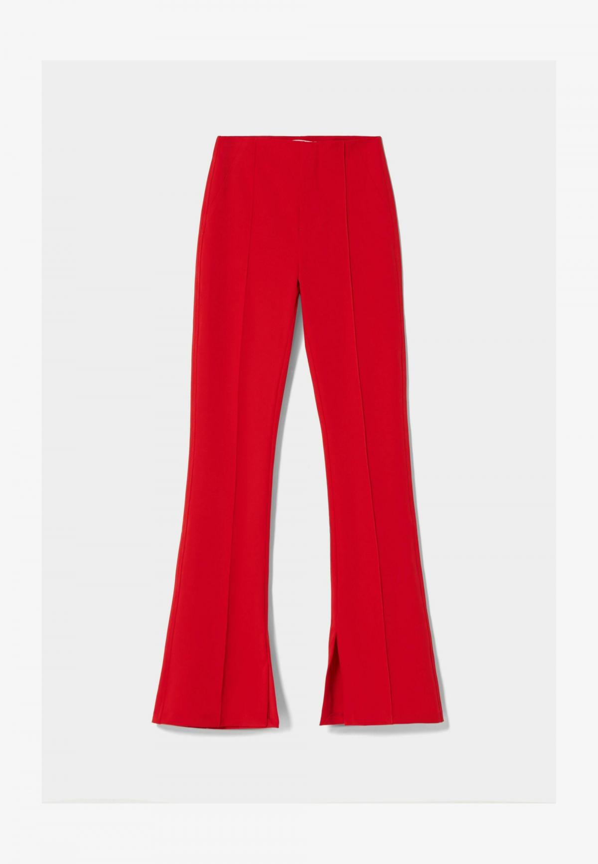 Pantalon rouge évasé