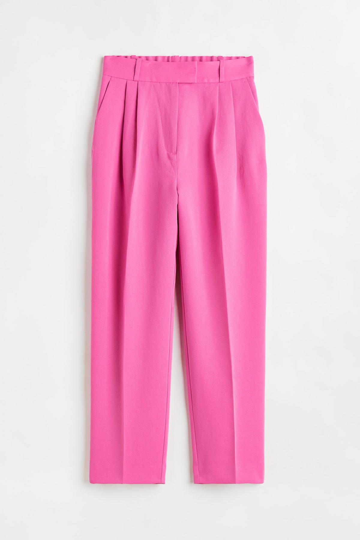Pantalon à pinces rose bonbon