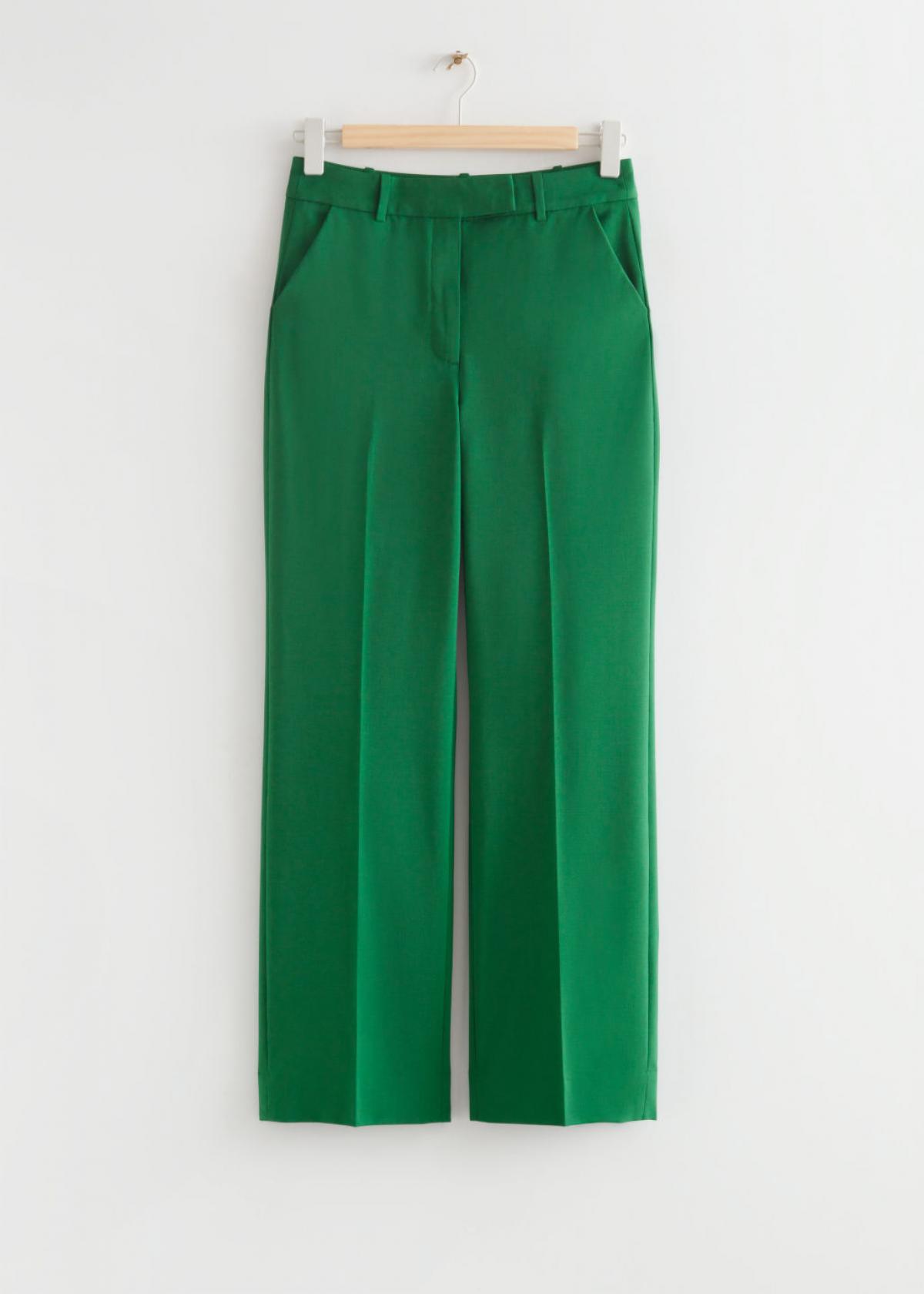 Pantalon droit vert foncé