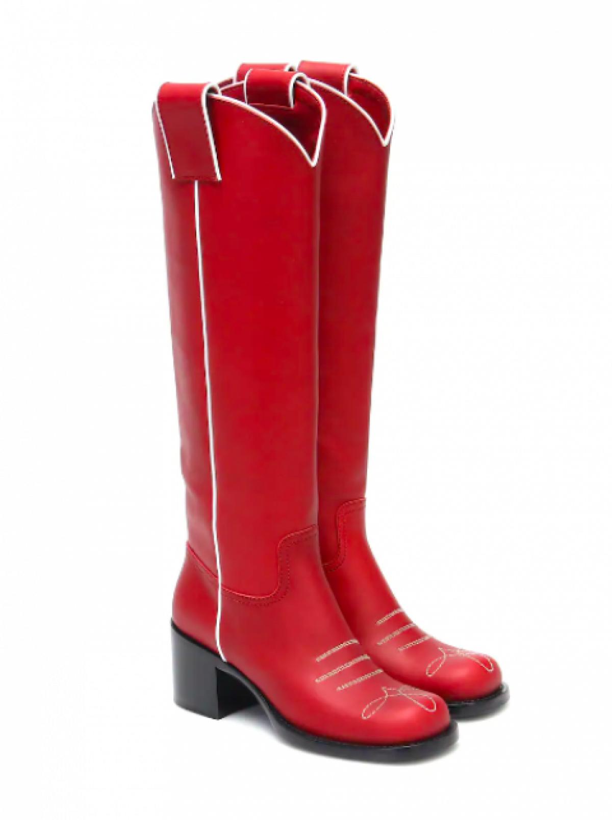 Knee-high boots rouges