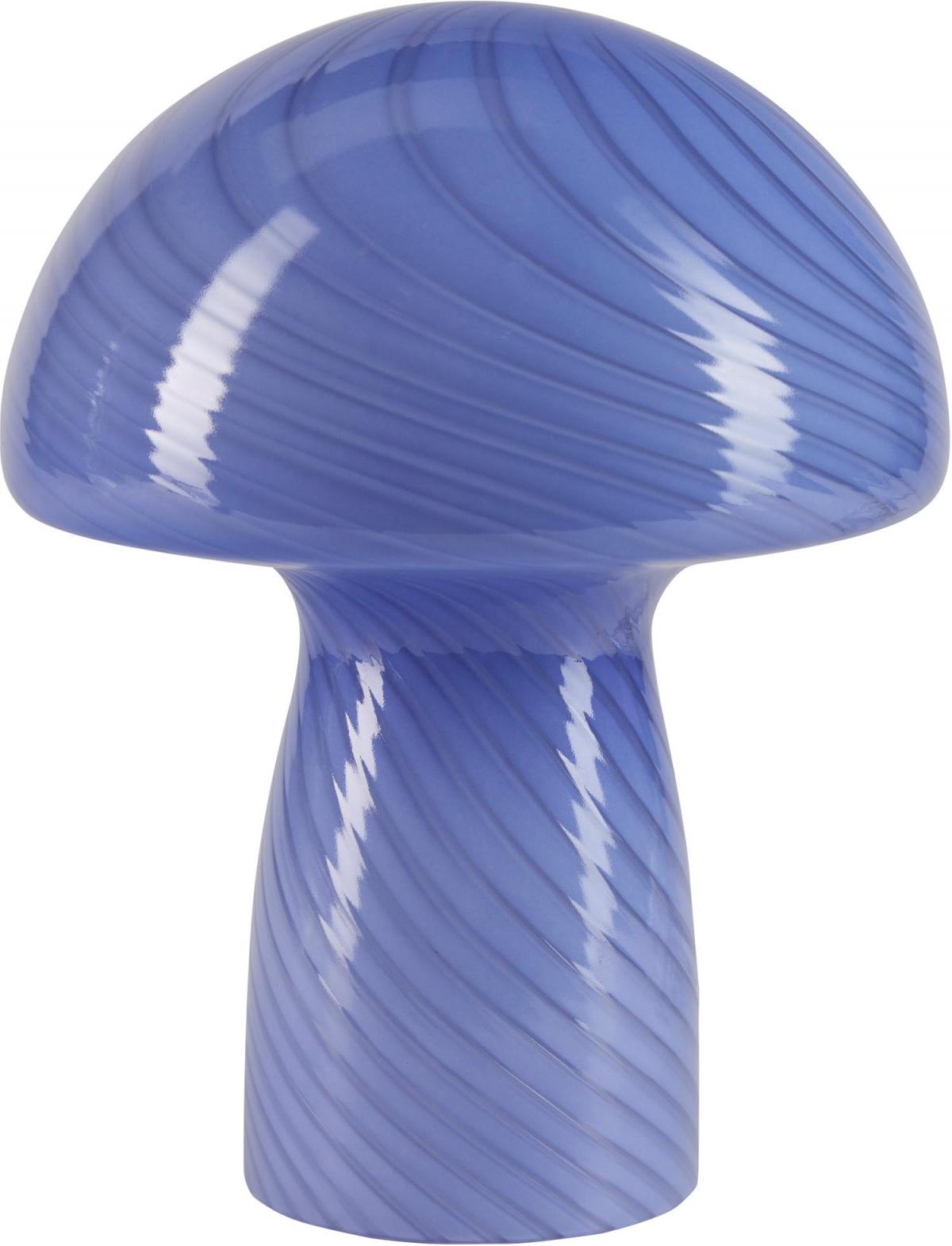 Blauwe tafellamp 'Mushroom' in glas