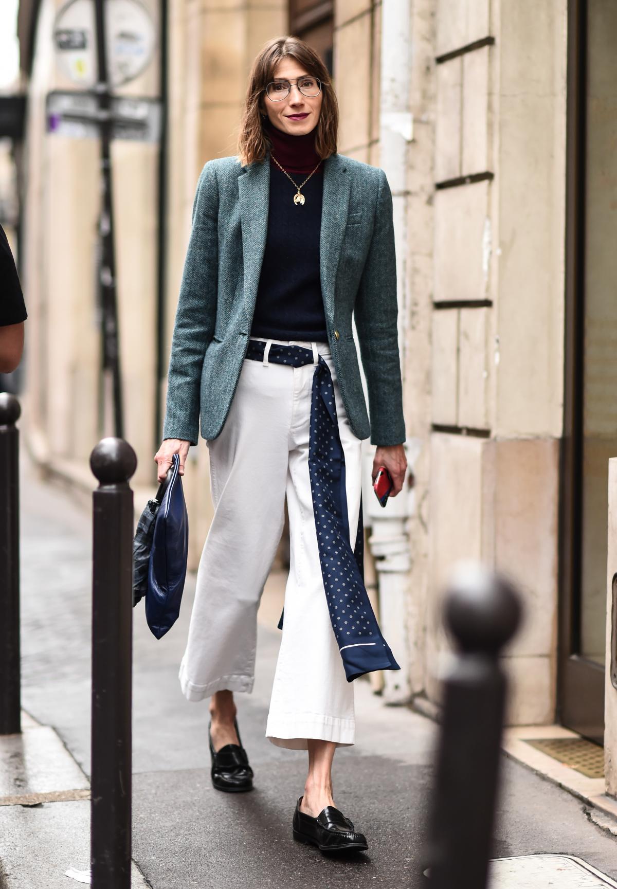 Met een culotte en een blazer