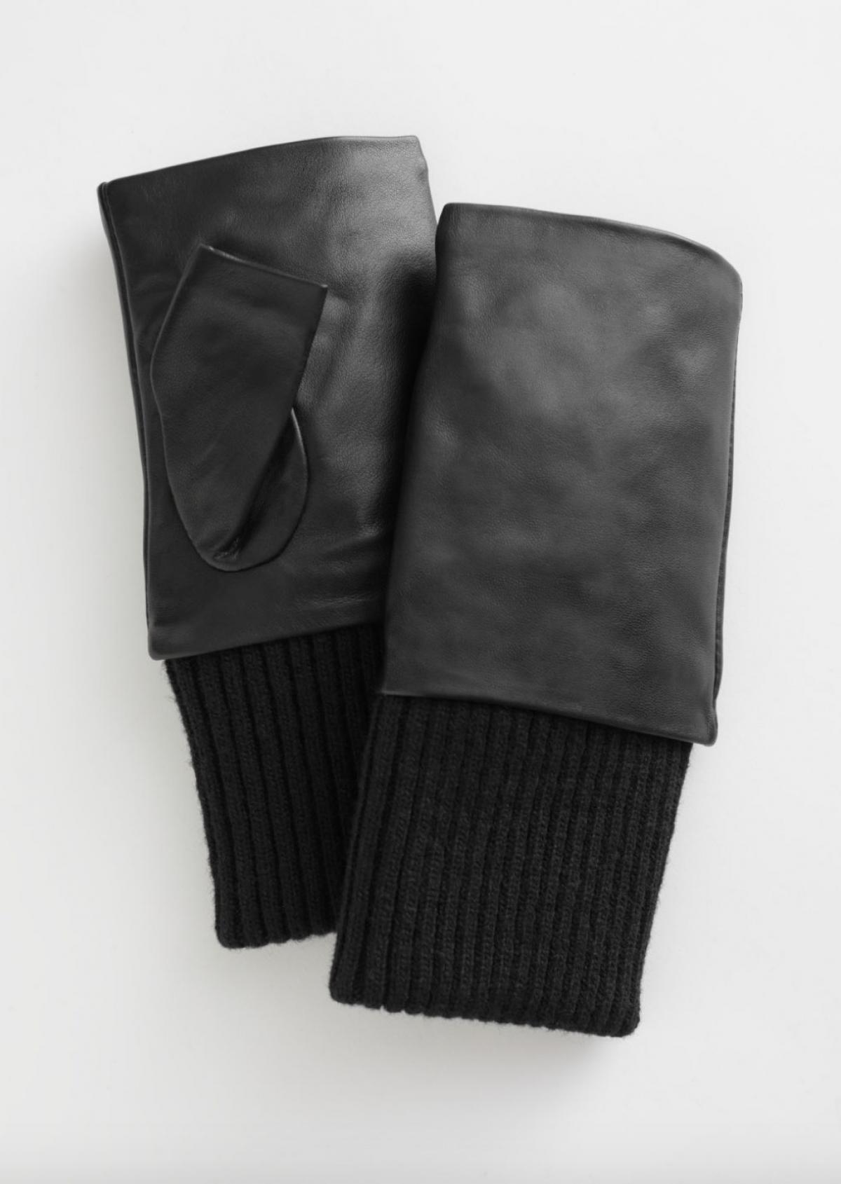 Mitaines avec cuir