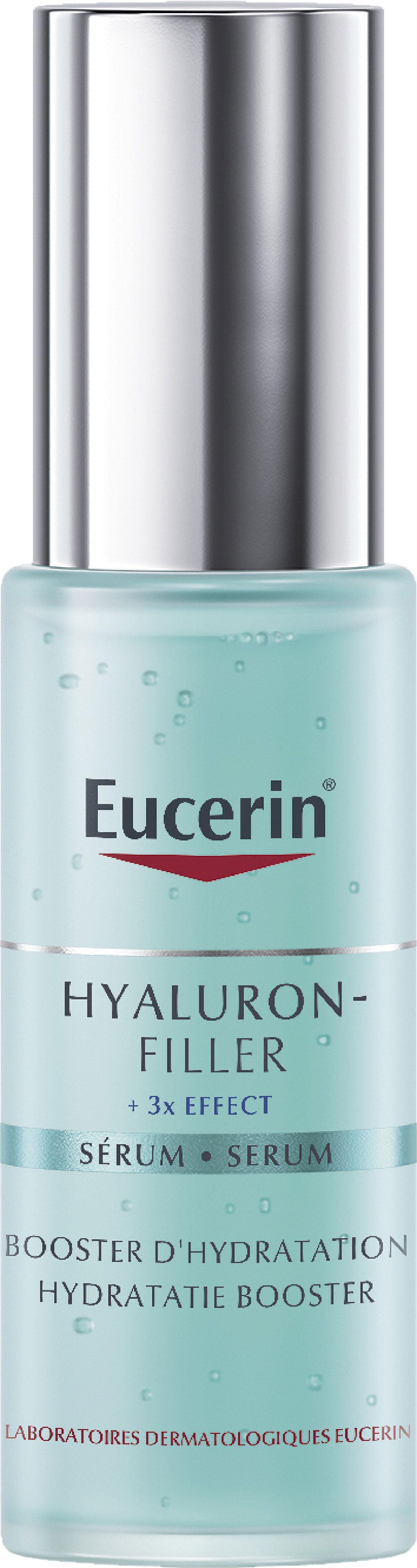 1. Sérum booster d’hydratation Hyaluron-Filler + 3 x Effect, Eucerin, 27,95 euros les 30 ml (disponible en pharmacie).
