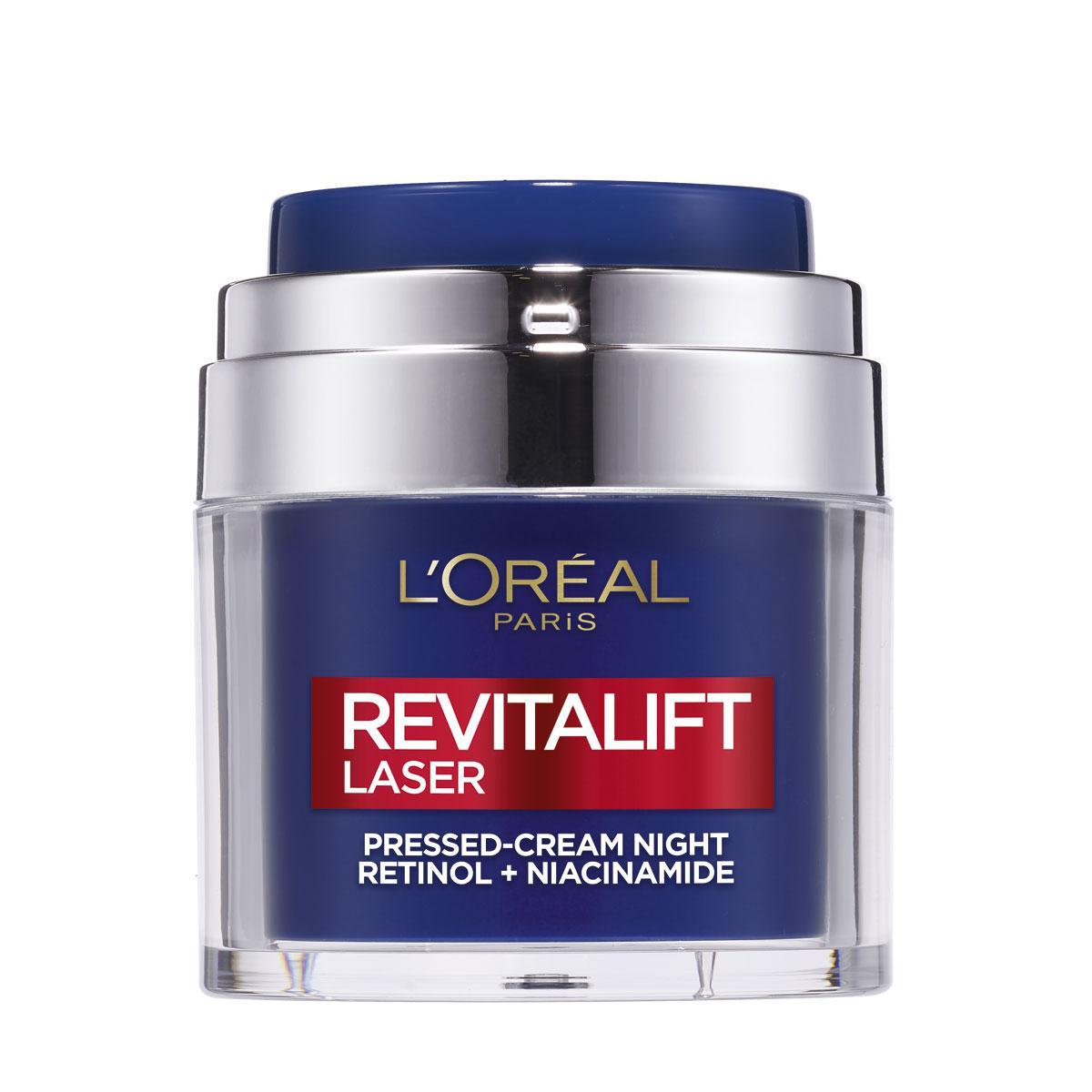 4. Pressed-cream night Retinol + Niacinamide Revitalift Laser, L’Oréal Paris, 29,99 euros (disponible chez Di et Kruidvat).