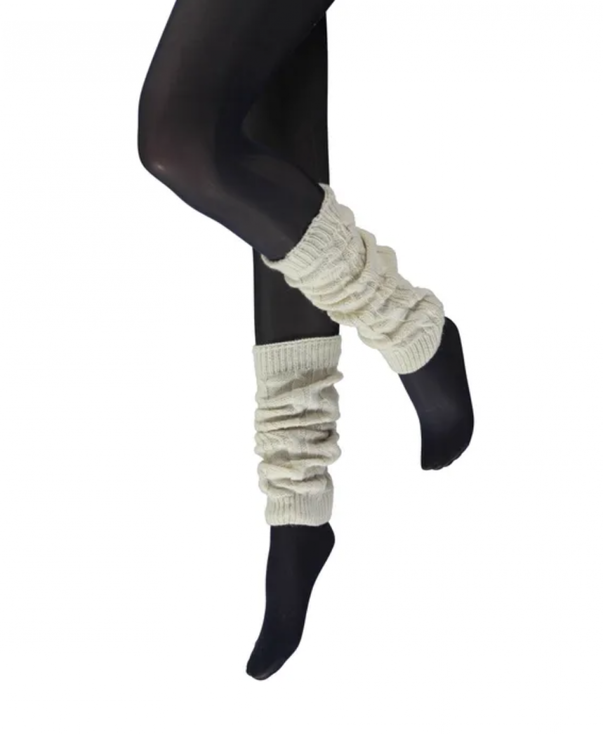Jambières en laine avec motif torsadé