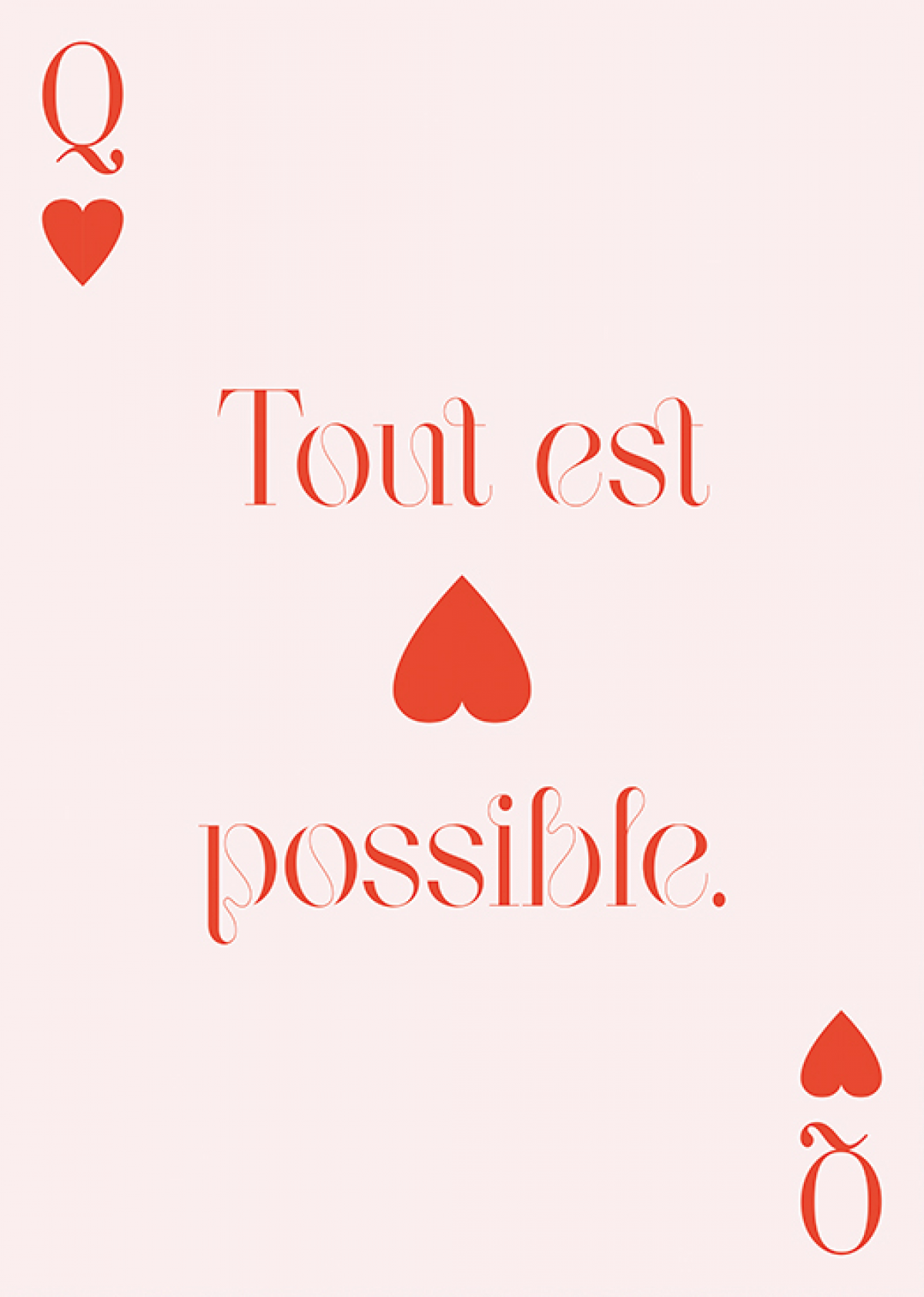 Roze poster 'Tout est possible' (50 x 70)