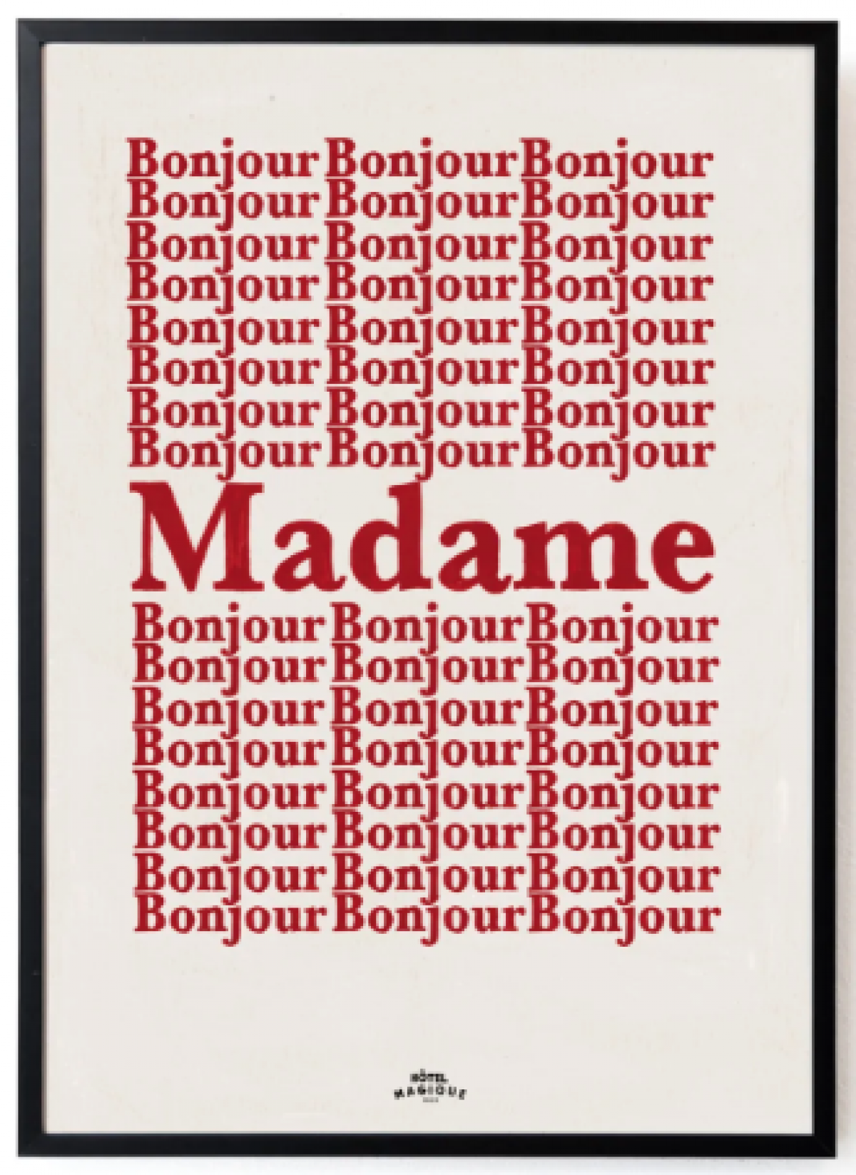 Typografische poster 'Bonjour madame' (60 x 85)