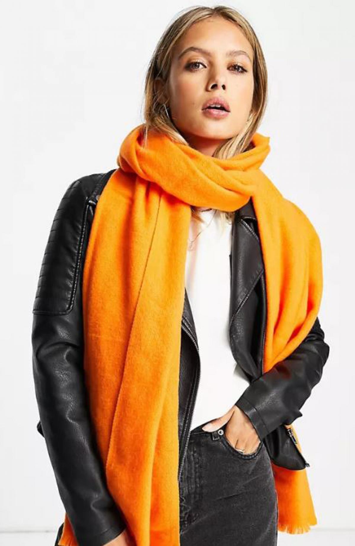 Oranje effen sjaal 