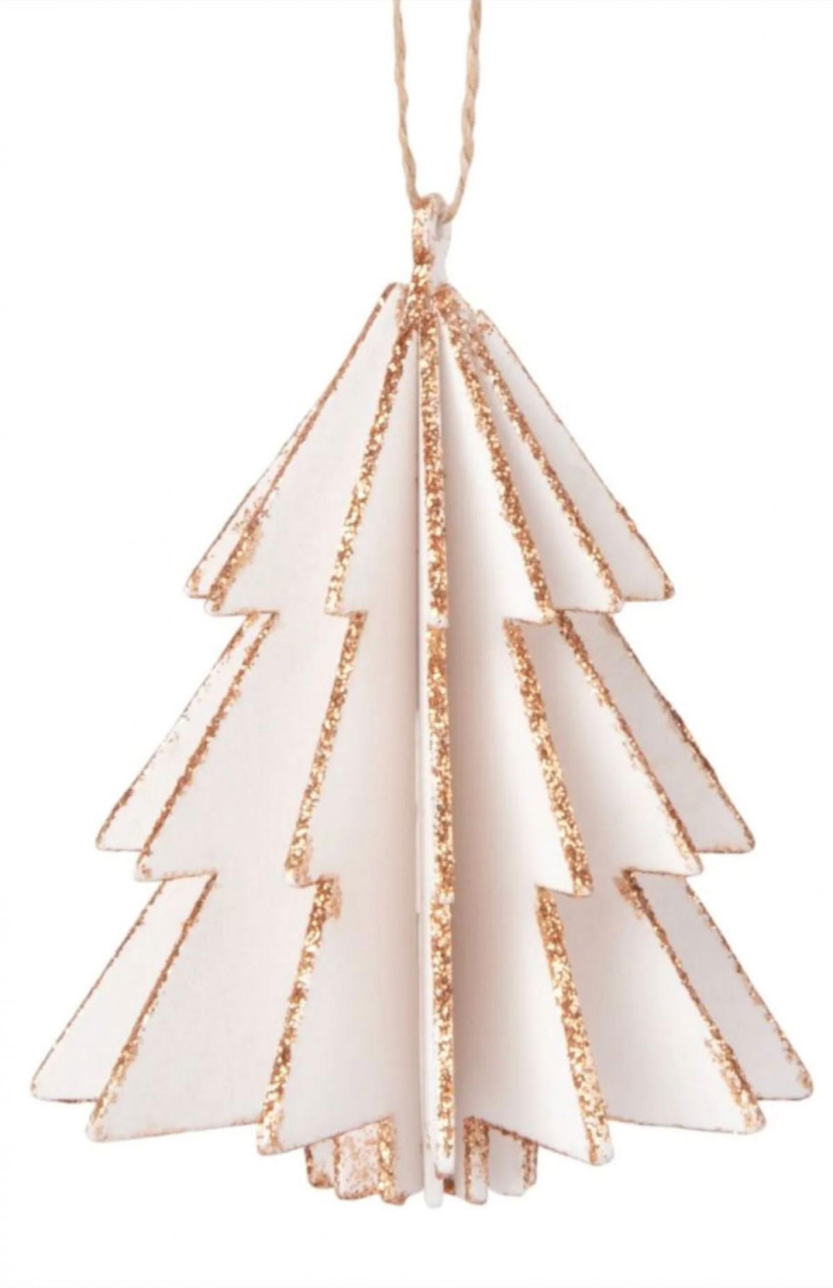 Kersthanger met dennenboom uit karton (set van 6)