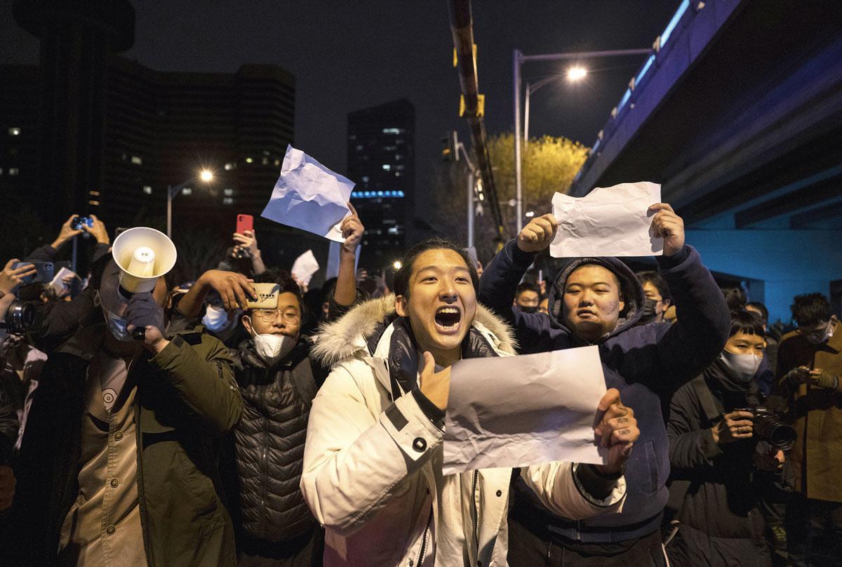 La feuille blanche, symbole de l’absence de liberté d’expression, est devenue le symbole des protestataires chinois.
