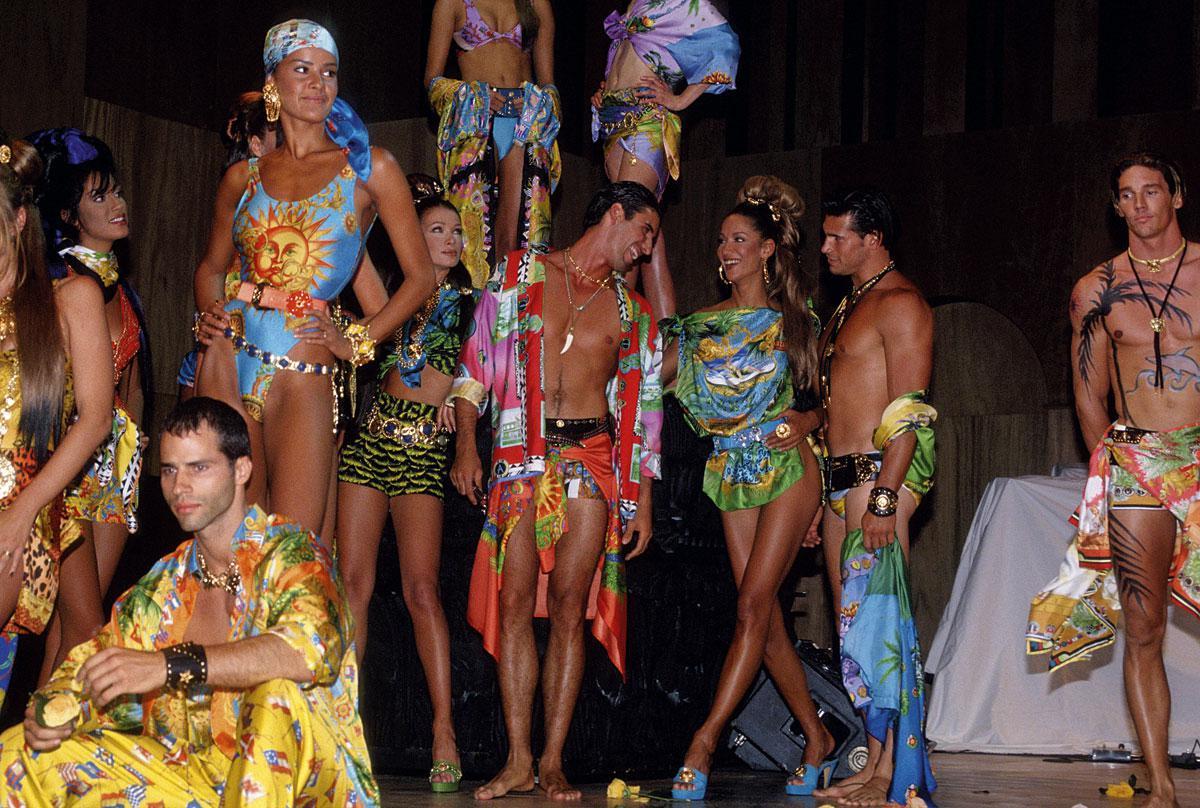 Benefietgala voor aidsresearch, gehost door Versace in New York, 1992.