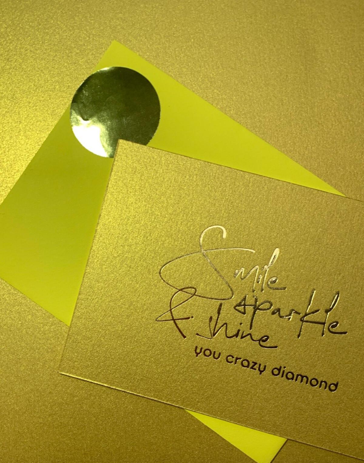 Wenskaart 'Smile, sparkle & shine'
