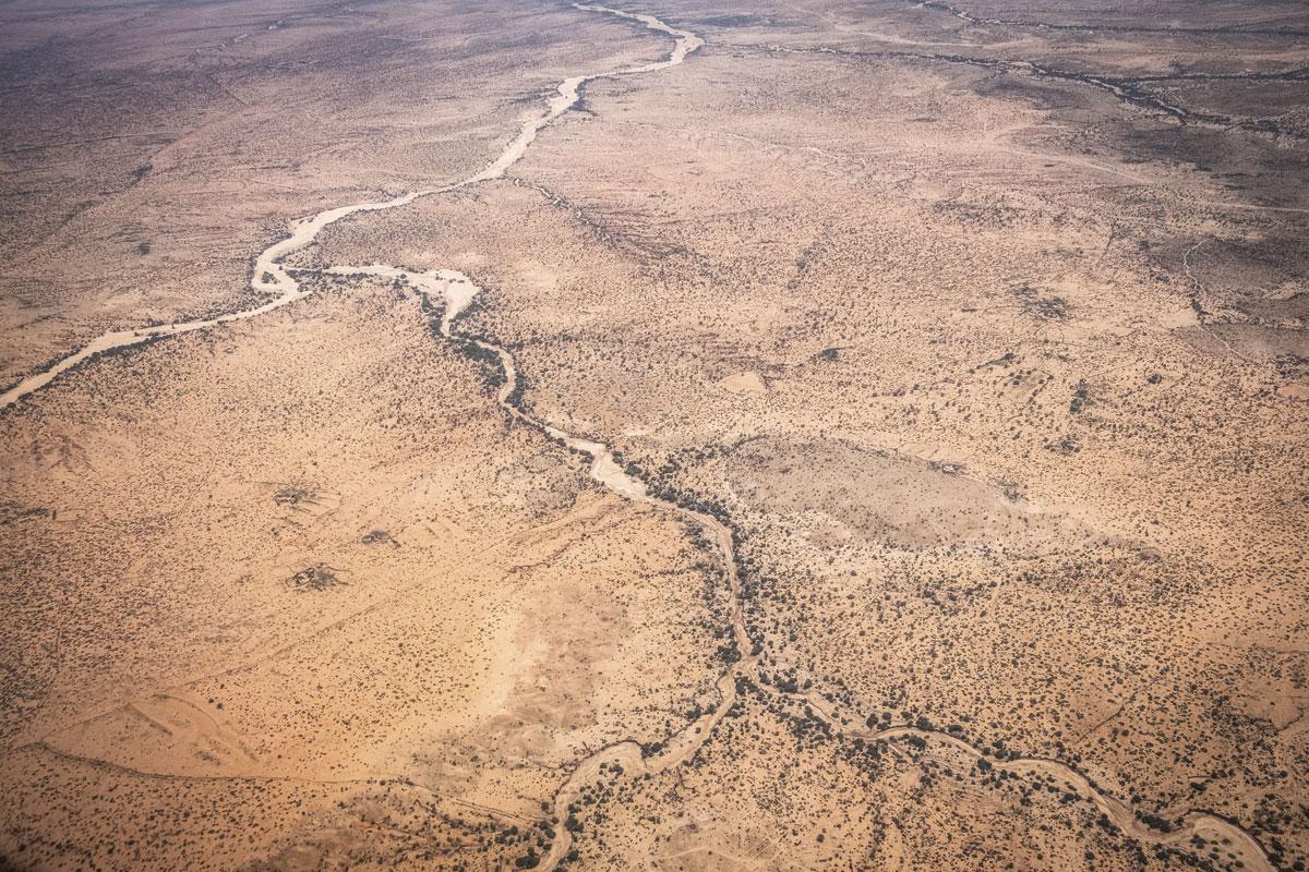 Une vue aérienne à l’approche de la ville d’Hargeisa, «capitale» du Somaliland. Les quatre dernières saisons des pluies ont été insuffisantes en précipitations.