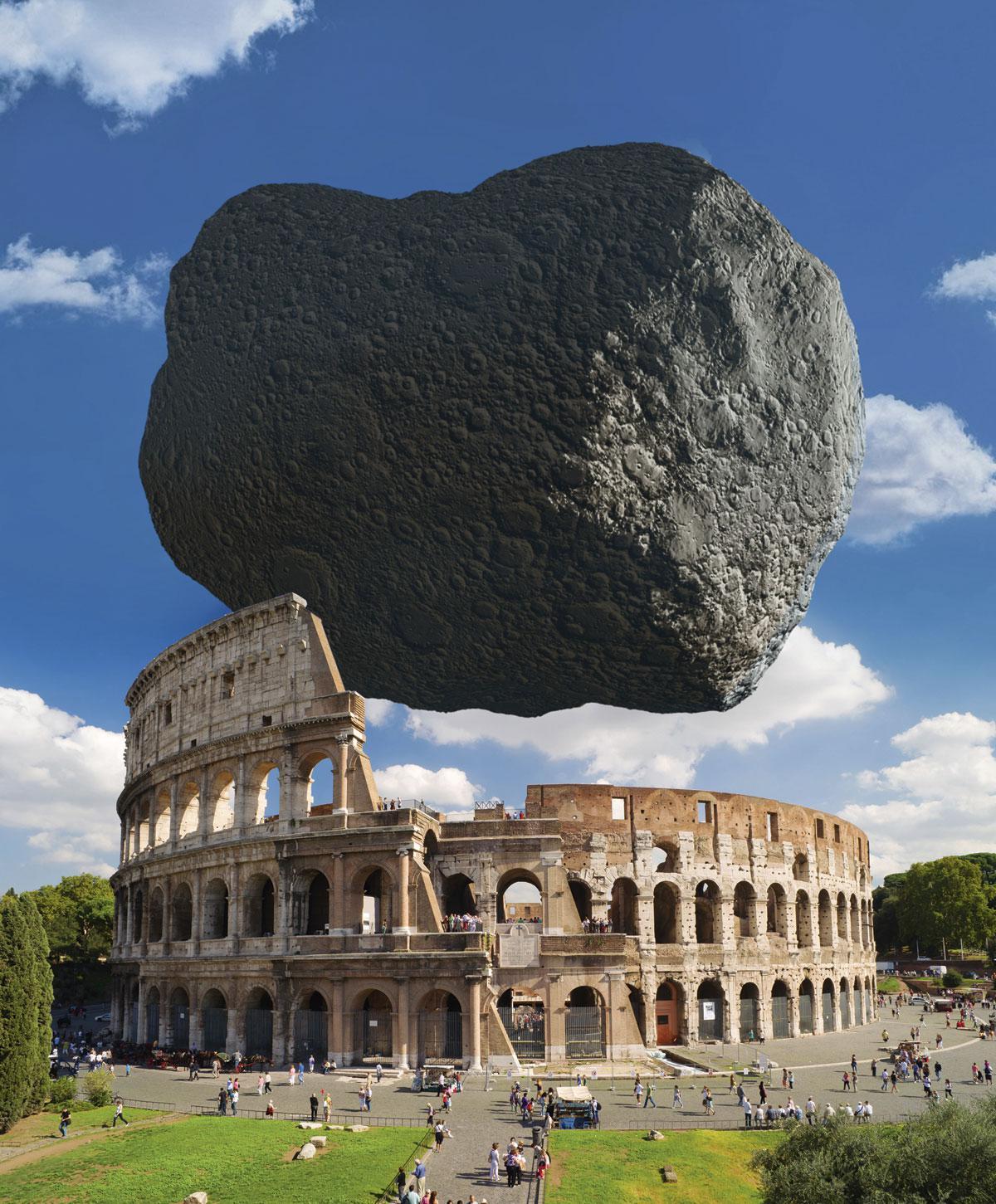La taille de l'astéroïde Dimorphos peut être comparée à celle du Colisée, à Rome.