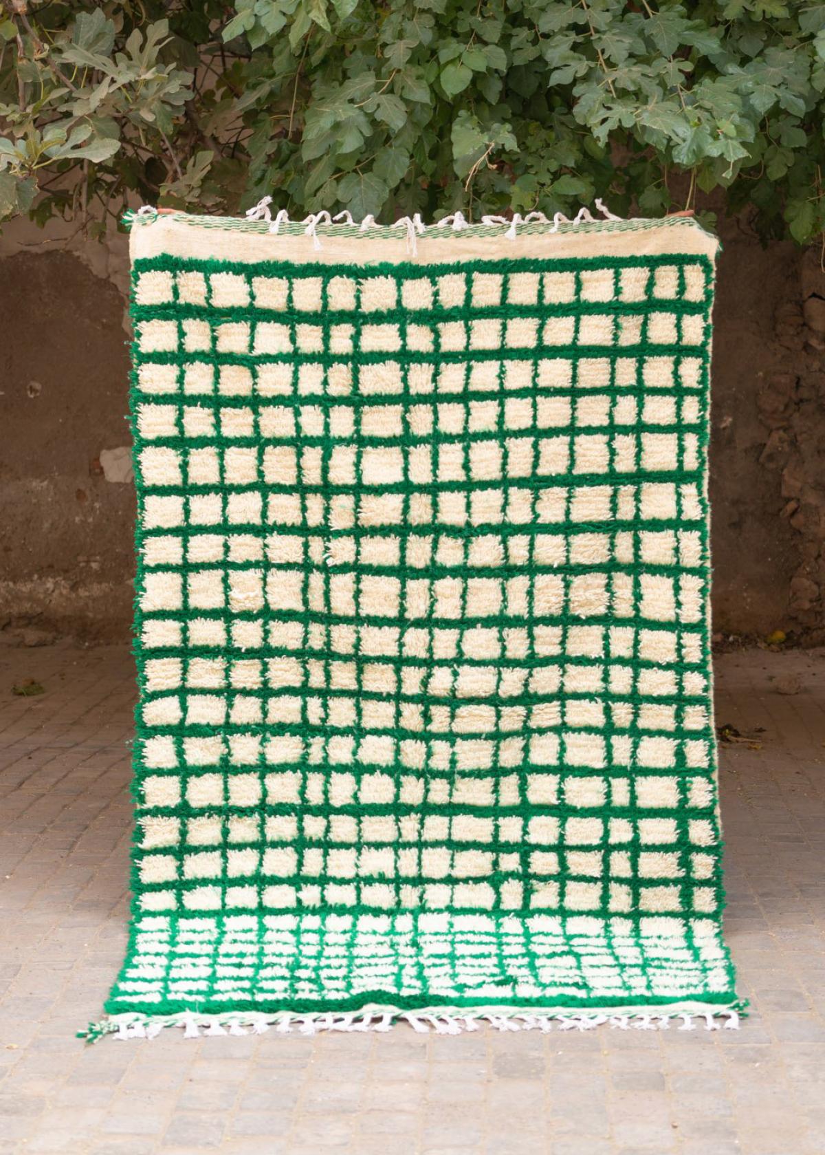 Groen, geruit tapijt