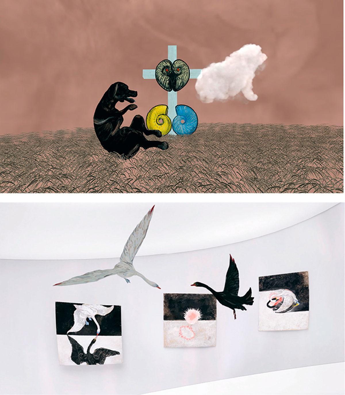 Stills from the virtual reality Temple, Hilma af Klint, 2022