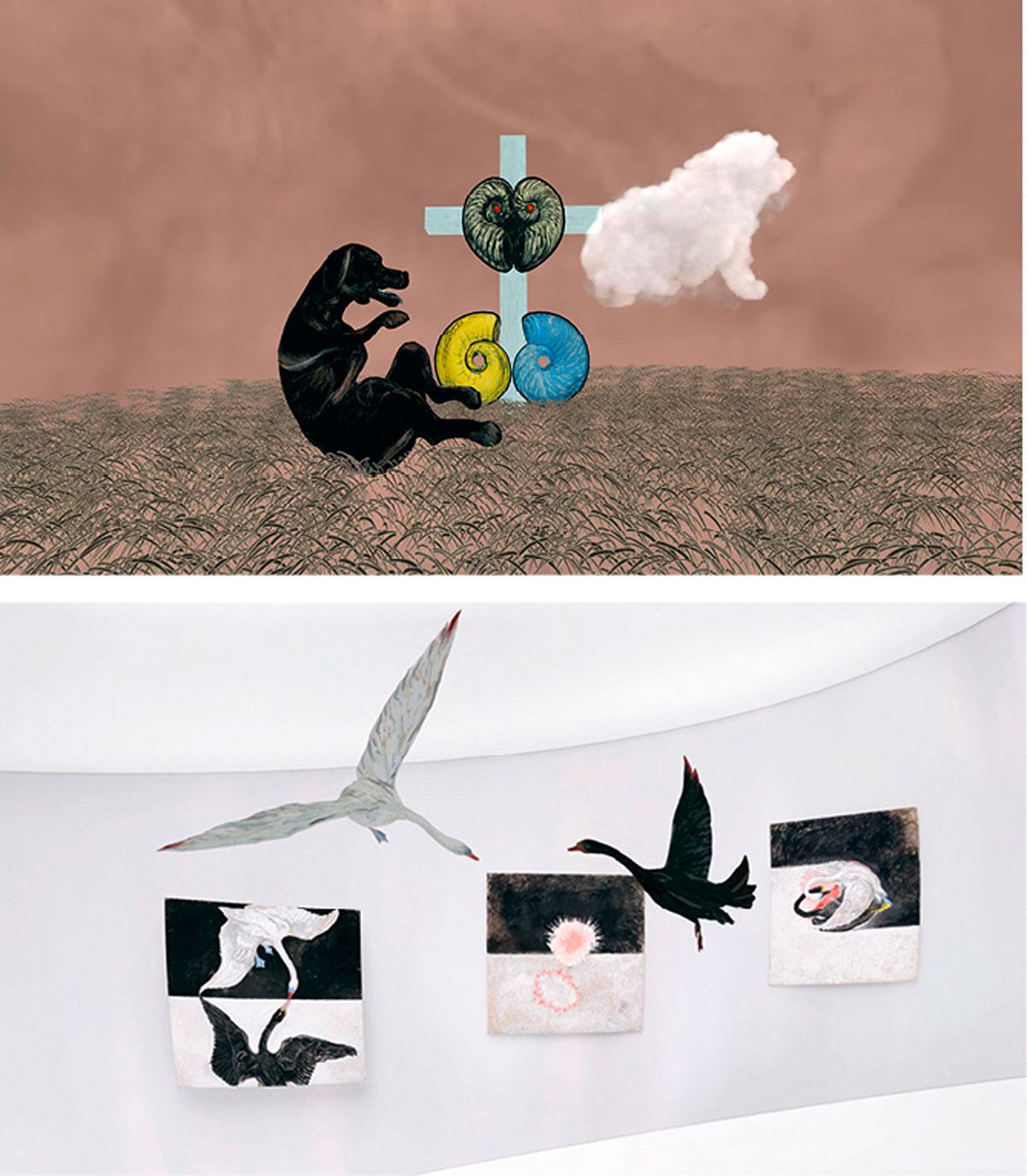 Stills uit virtual reality The Temple, Hilma af Klint, 2022