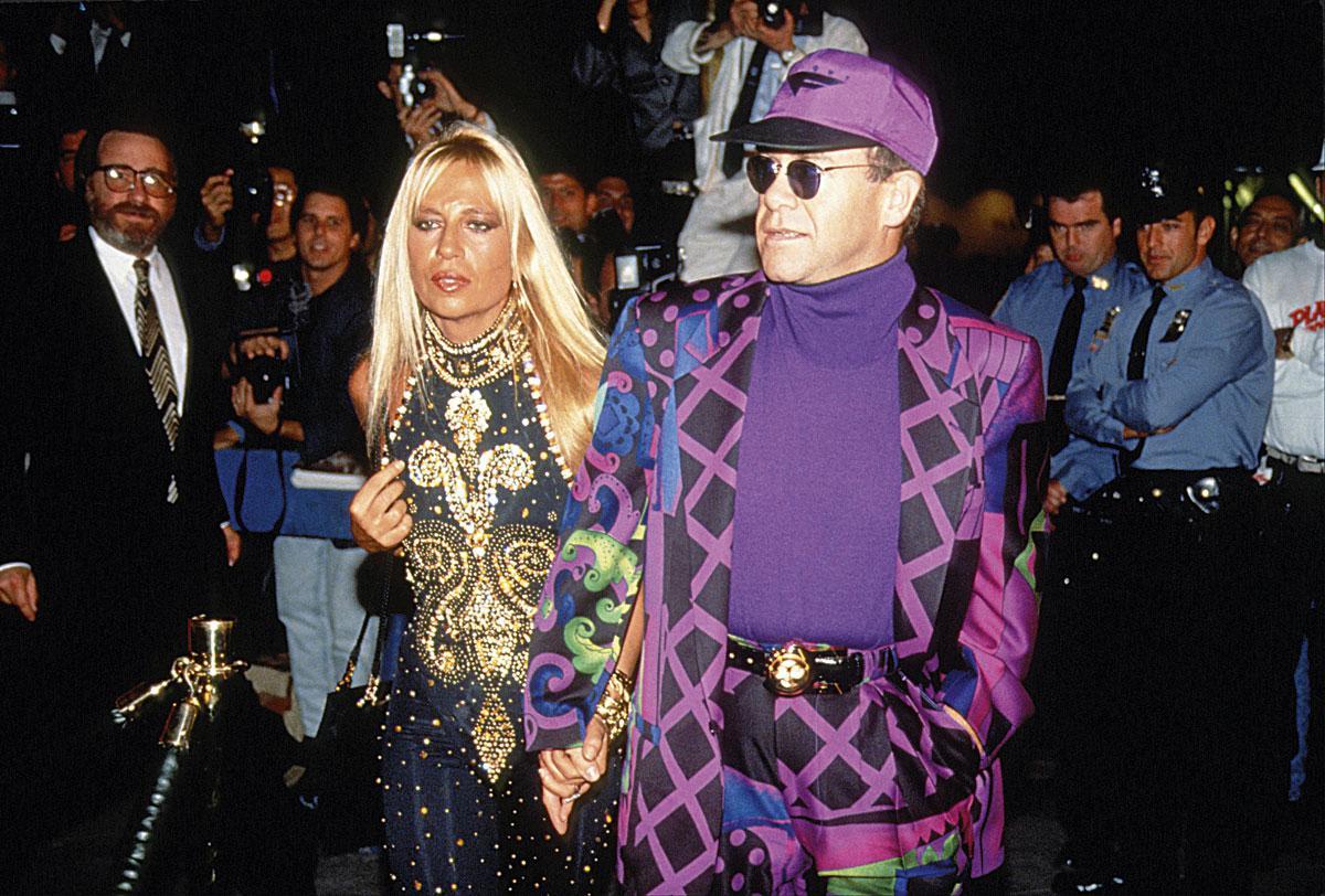 Donatella Versace et Elton John à New York, en 1991.