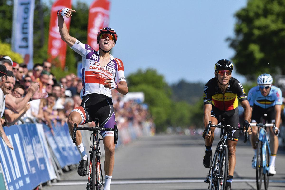 La victoire d'étape à Moorslede, lors du Tour de Belgique 2017.