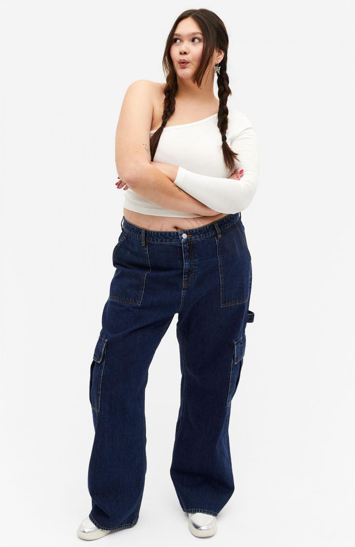 Denim cargobroek 