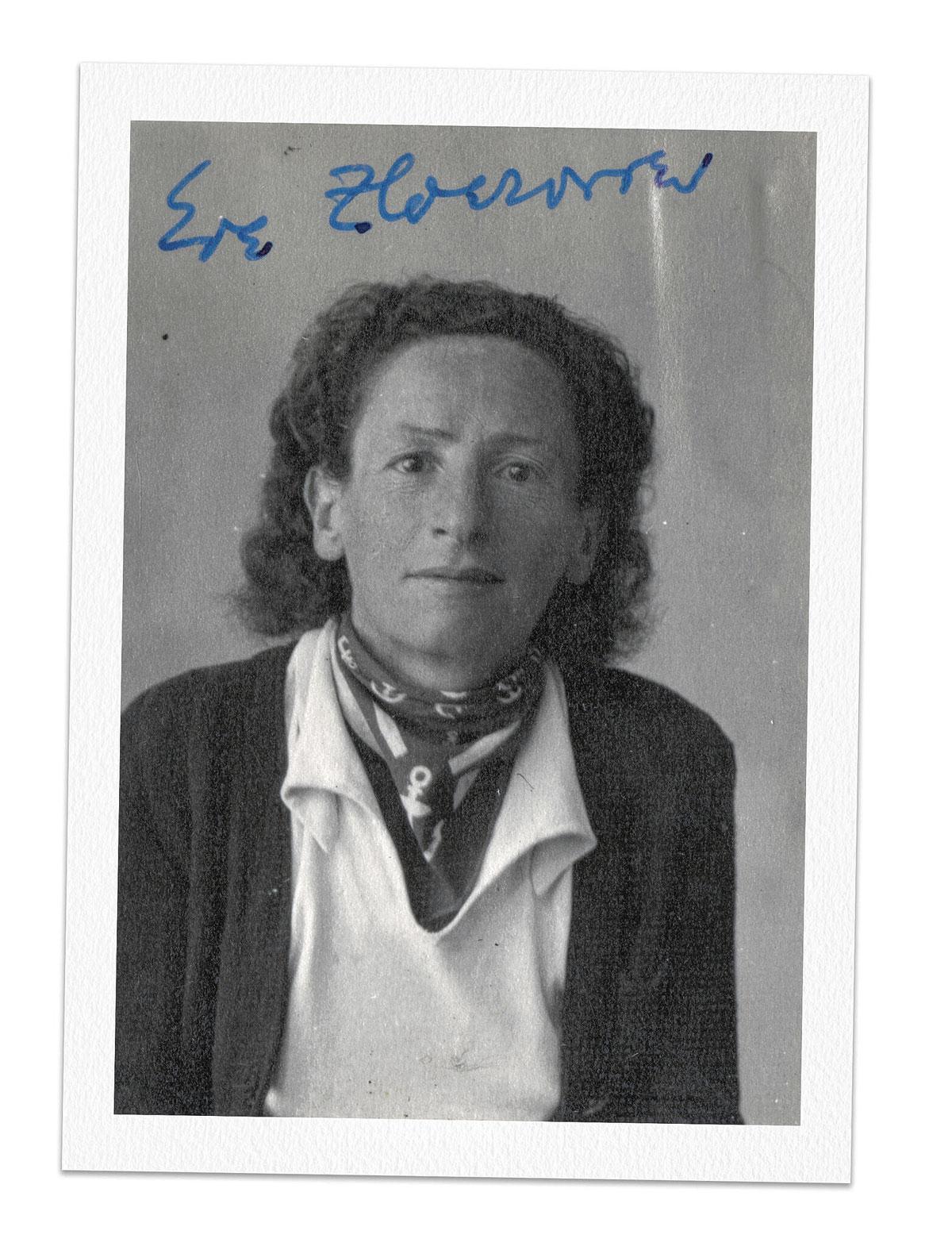 Chawa Zloczower alias Eve Adams. Ze stierf in Auschwitz nadat ze was uitgewezen door de VS.