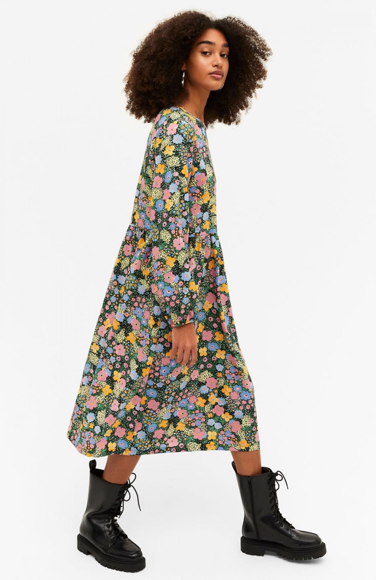 Midi-jurk met bloemenprint