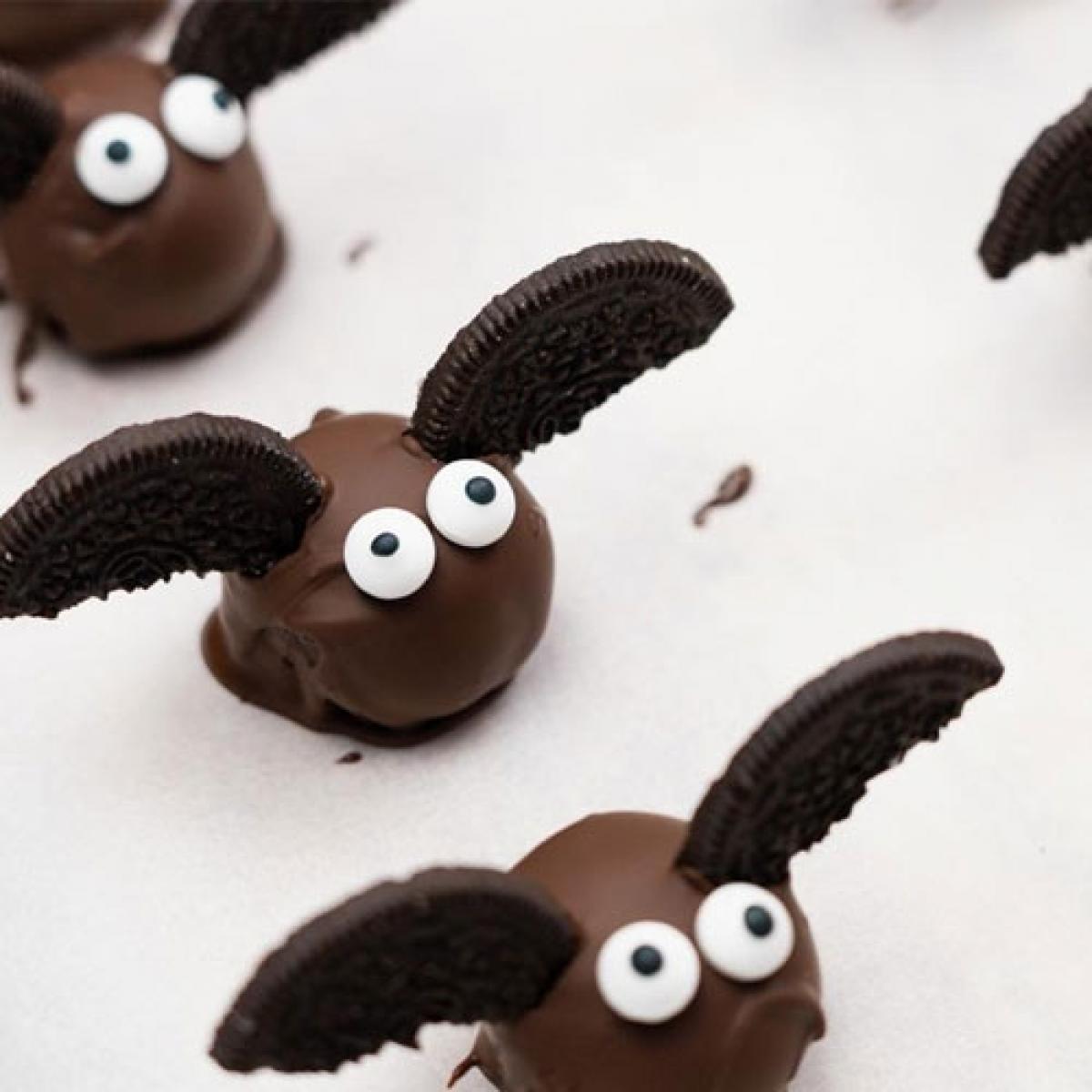 Spooky chocolade-vleermuistruffels