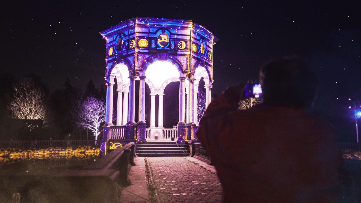 Een beeld van het project in het kasteelpark van Edingen.