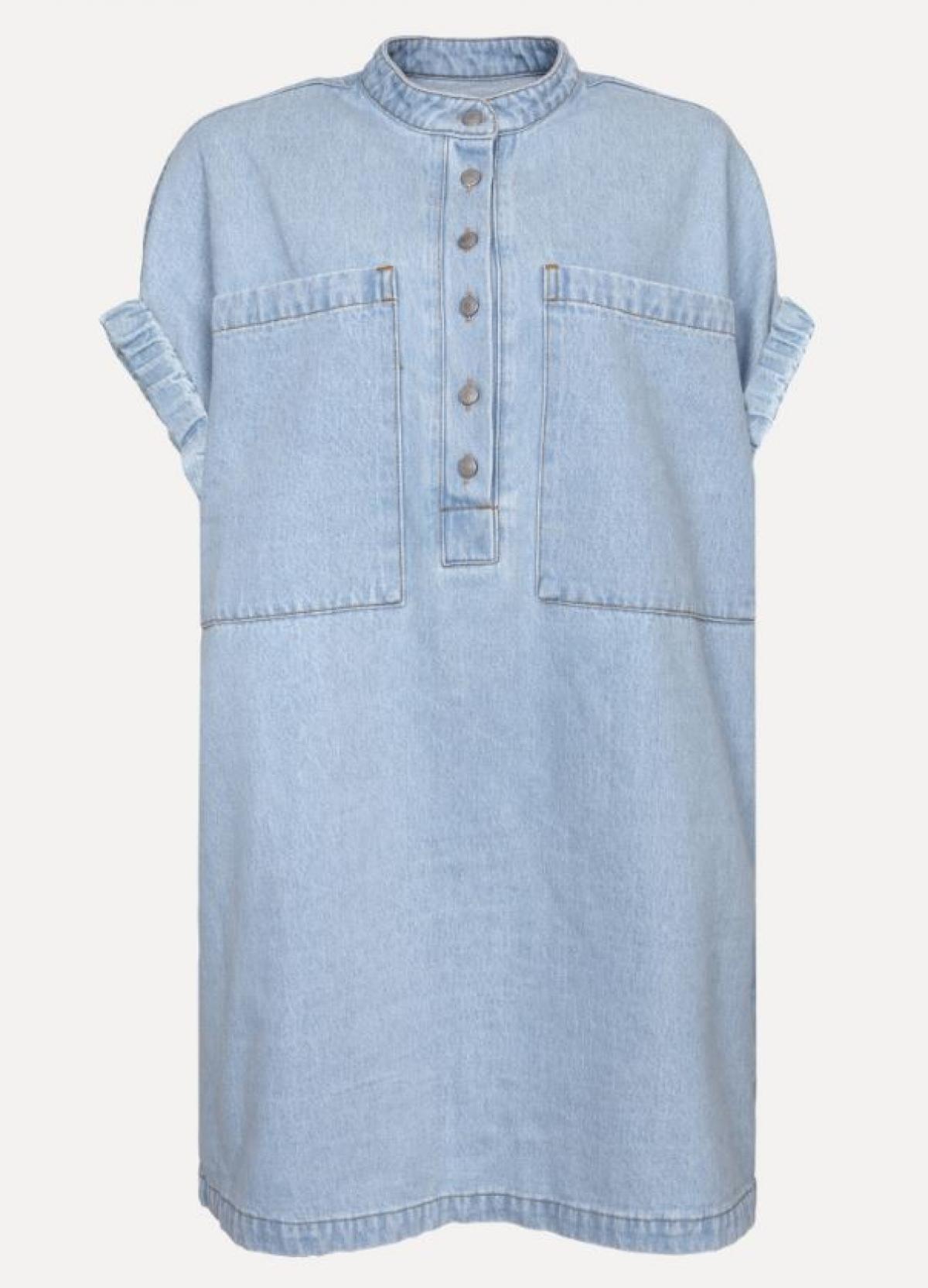 Korte hemdjurk in denim