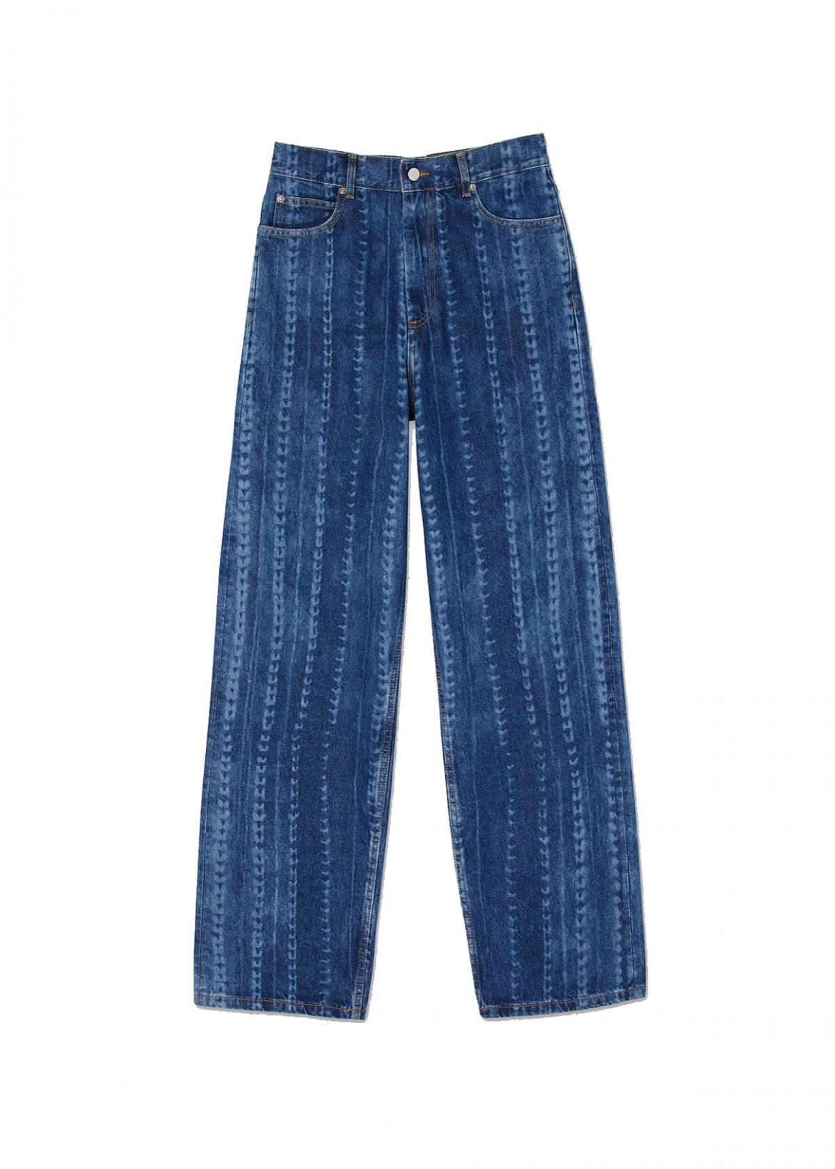 Wijde jeans met verticaal patroon