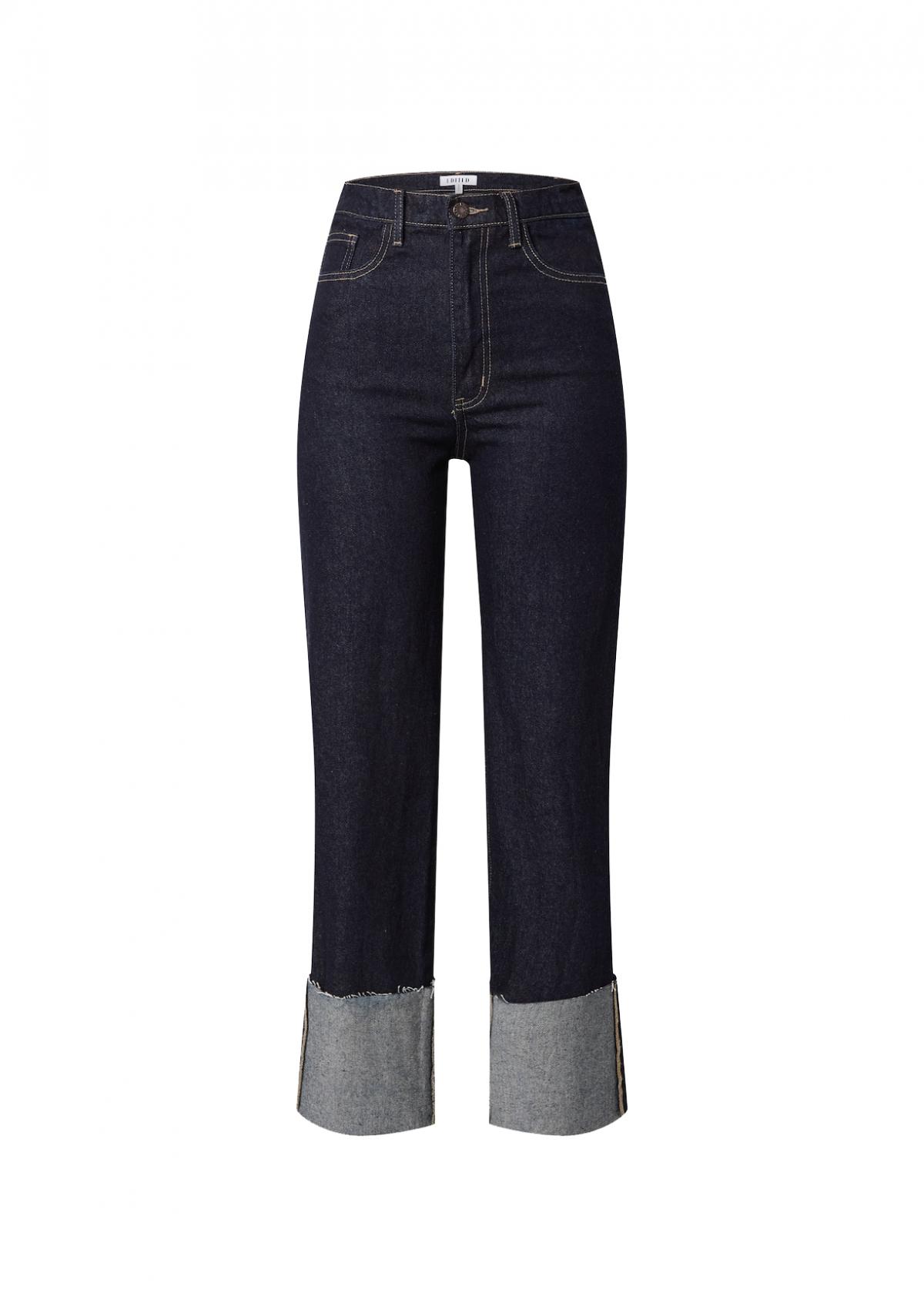 Donkere jeans met omslag