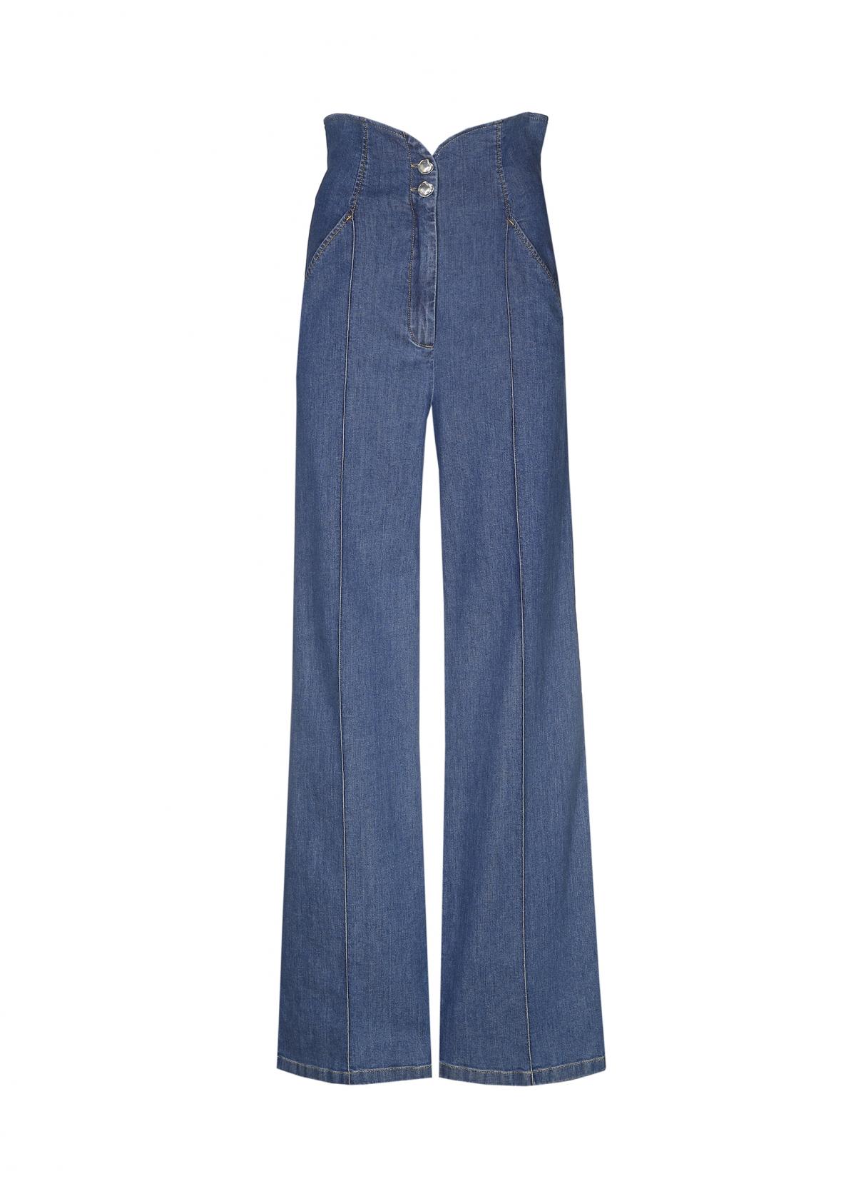 Wijde jeans met V-taille