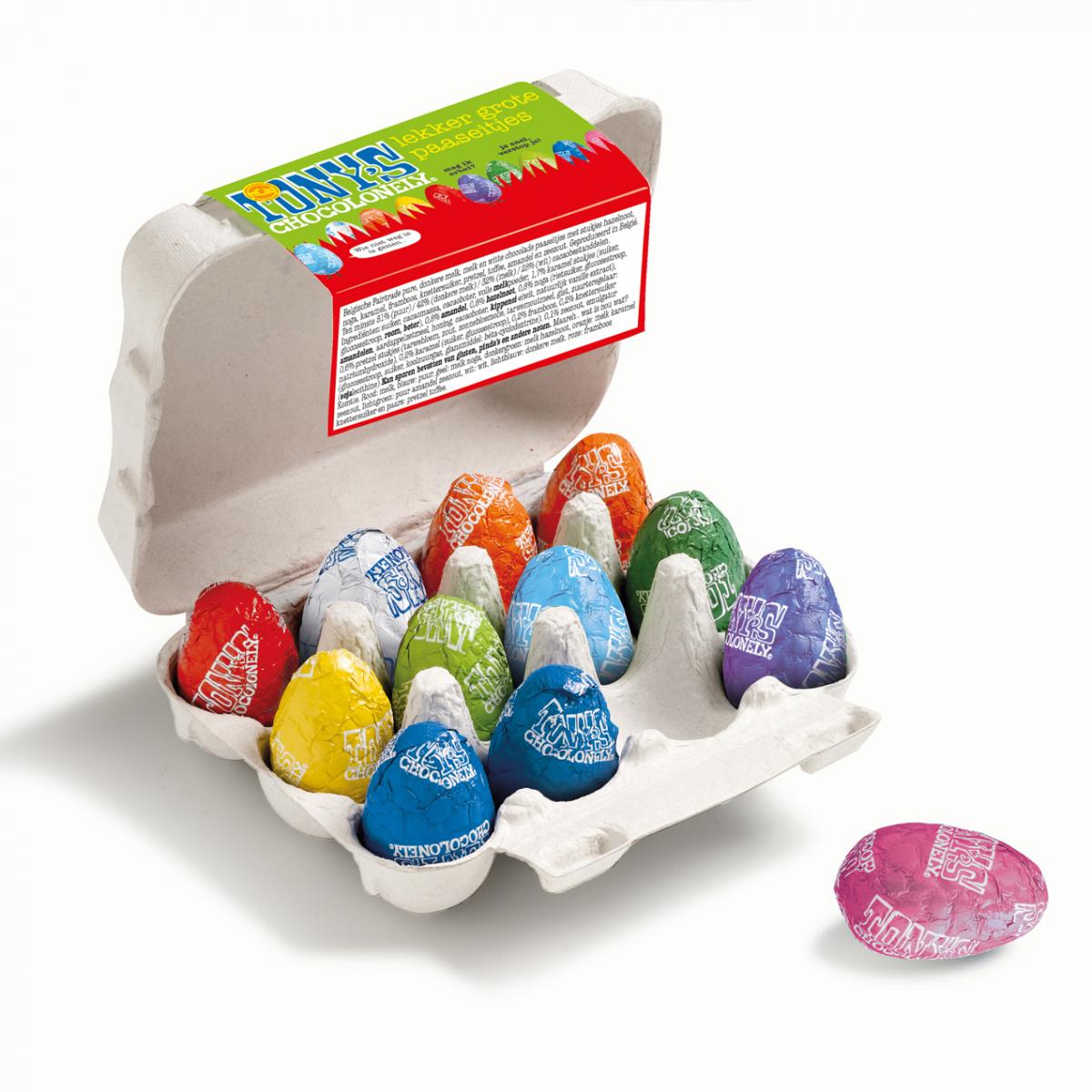 Paaseitjes in eierdoosje