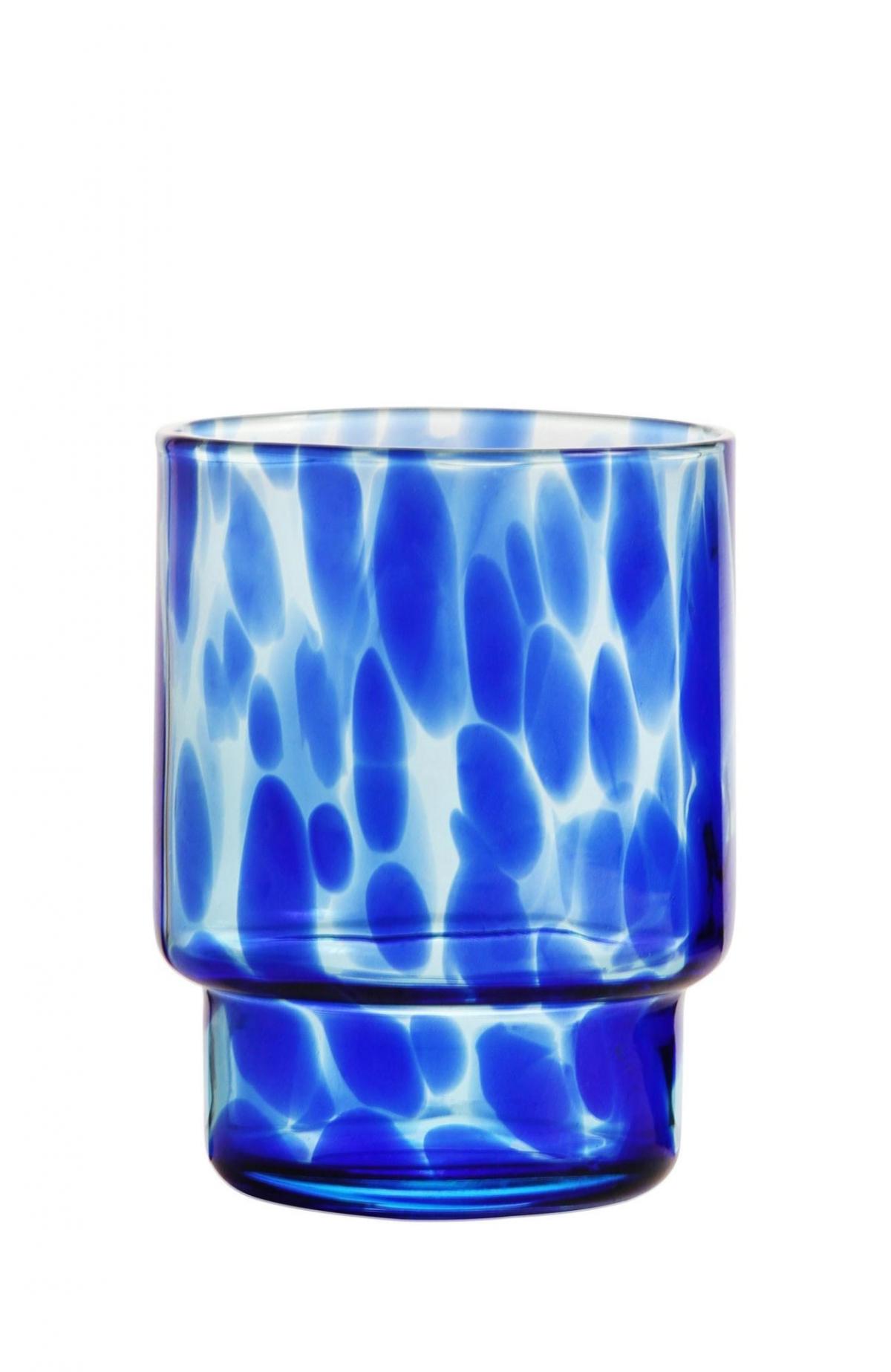 Waterglazen met blauw tortoisemotief (set van 4)