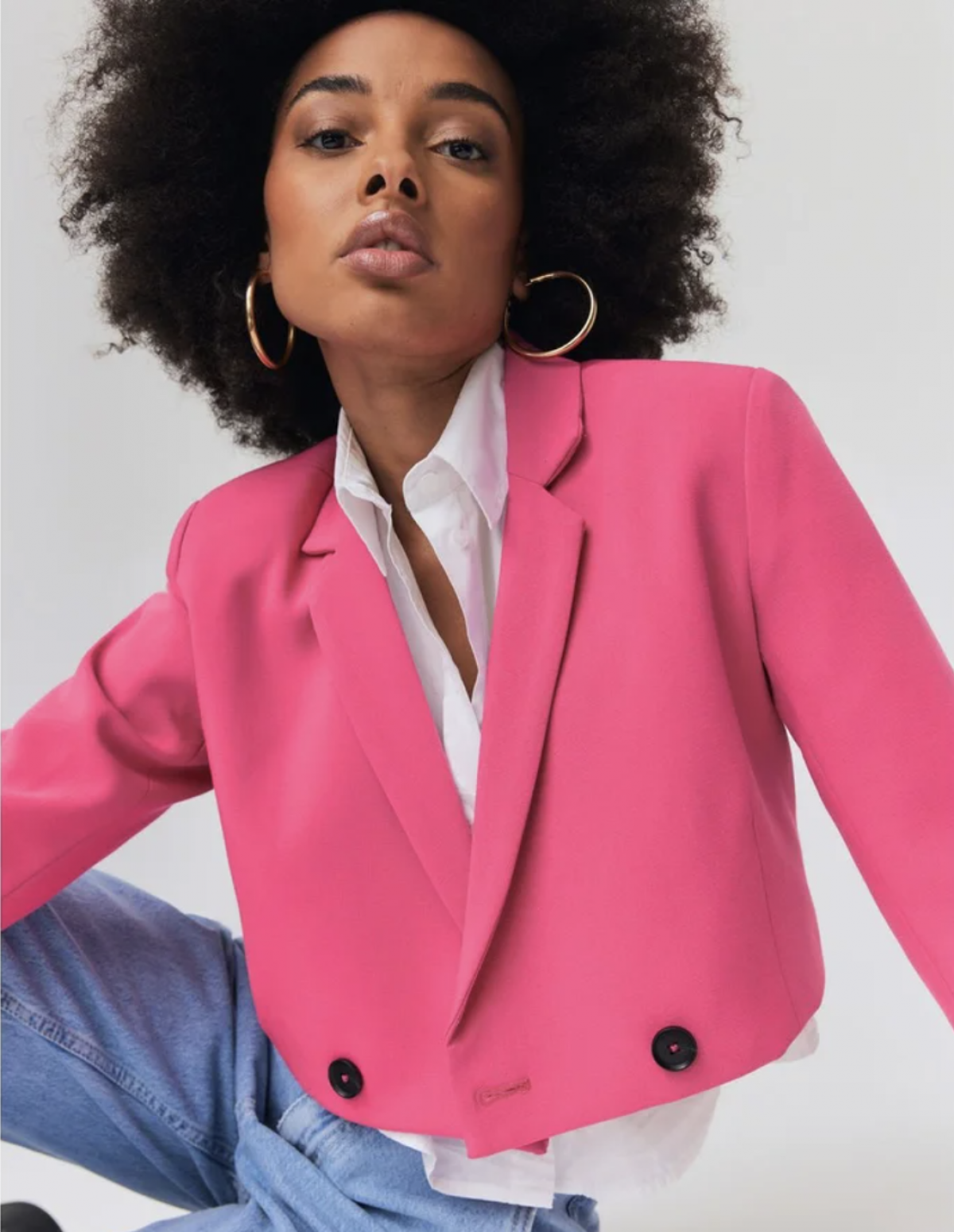 Blazer cropped en polyester recyclé