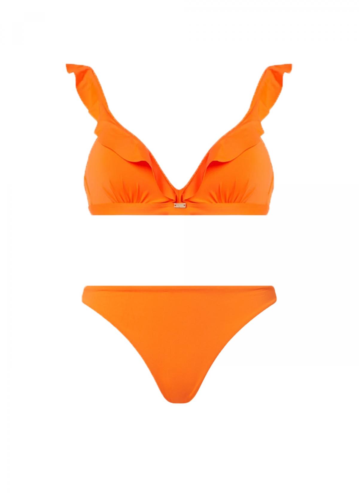 Oranje bikini mer ruches